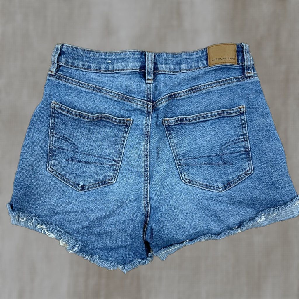 American Eagle Outfitters American Eagle Outfitters Mom Shorts Women 6 Denim Light Blue Cargo Baggy 5-Pocket Stretch Cuffed Size 28" / US 6 / IT 42 - 1 Thumbnail