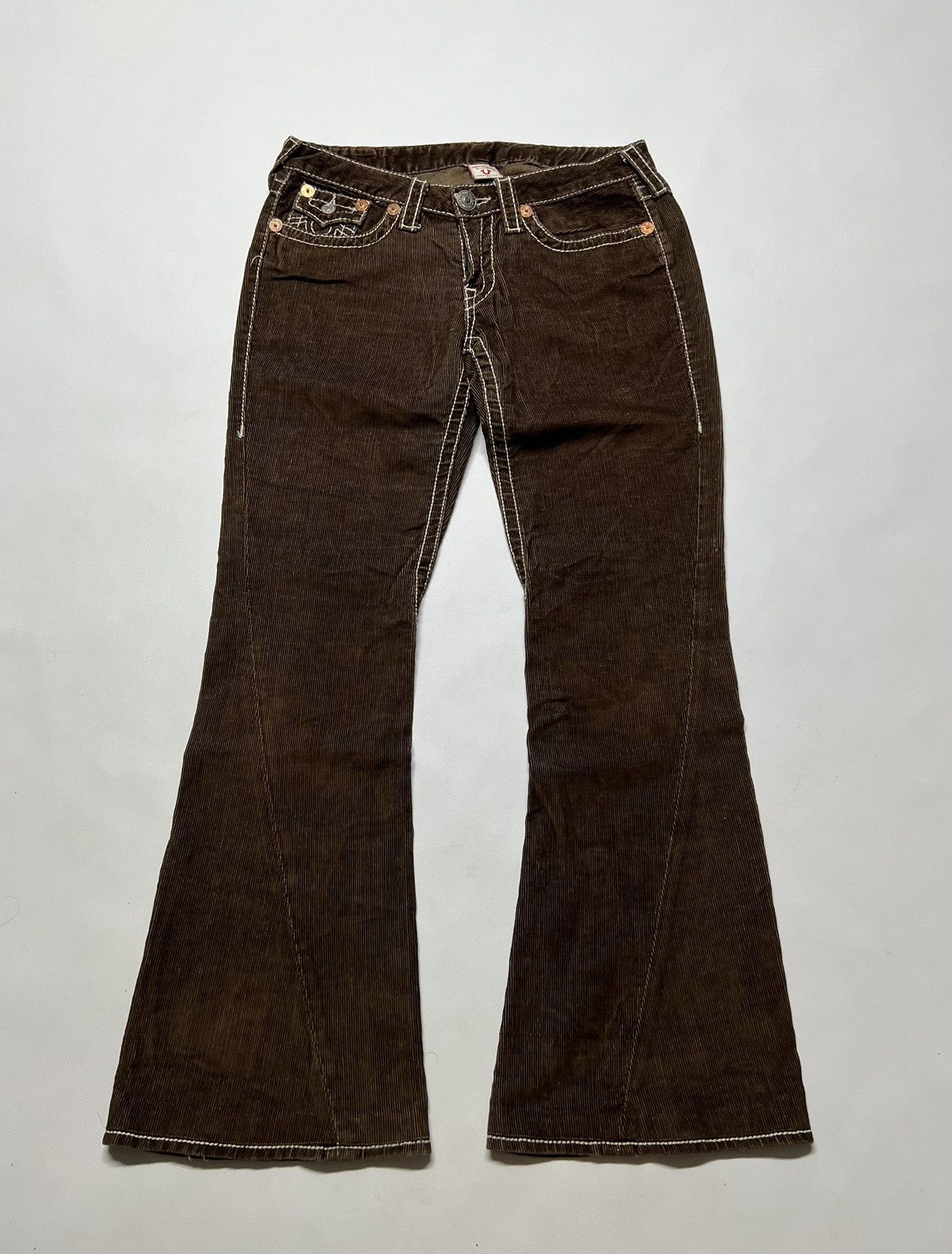True Religion Vintage Y2k True Religion Brown🤎 Velvet Denim Jeans Rare 90s Size 30" / US 8 / IT 44 - 10 Thumbnail