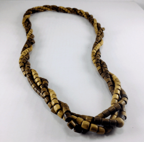 Vintage LOEWESTAMM Boho Hippie Necklace Twisted Natural Wood Beads Size ONE SIZE - 2 Thumbnail