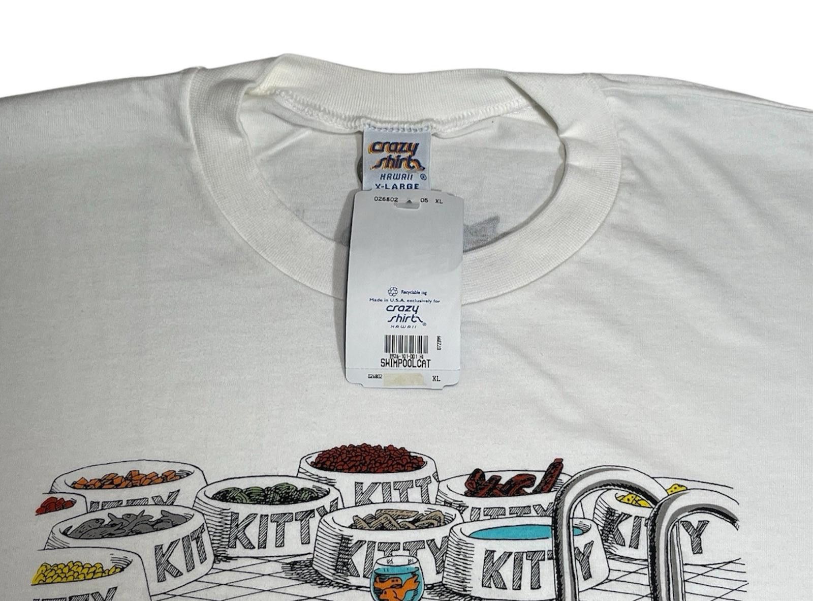 Vintage 90s NWT B. Kliban Cat Crazy Shirts Swimming Pool T-Shirt XL Size US XL / EU 56 / 4 - 5 Thumbnail