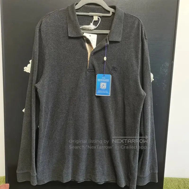 Burberry Burberry Men's Long Sleeve Polo in Dark Gray. Size US XL / EU 56 / 4 - 2 Thumbnail