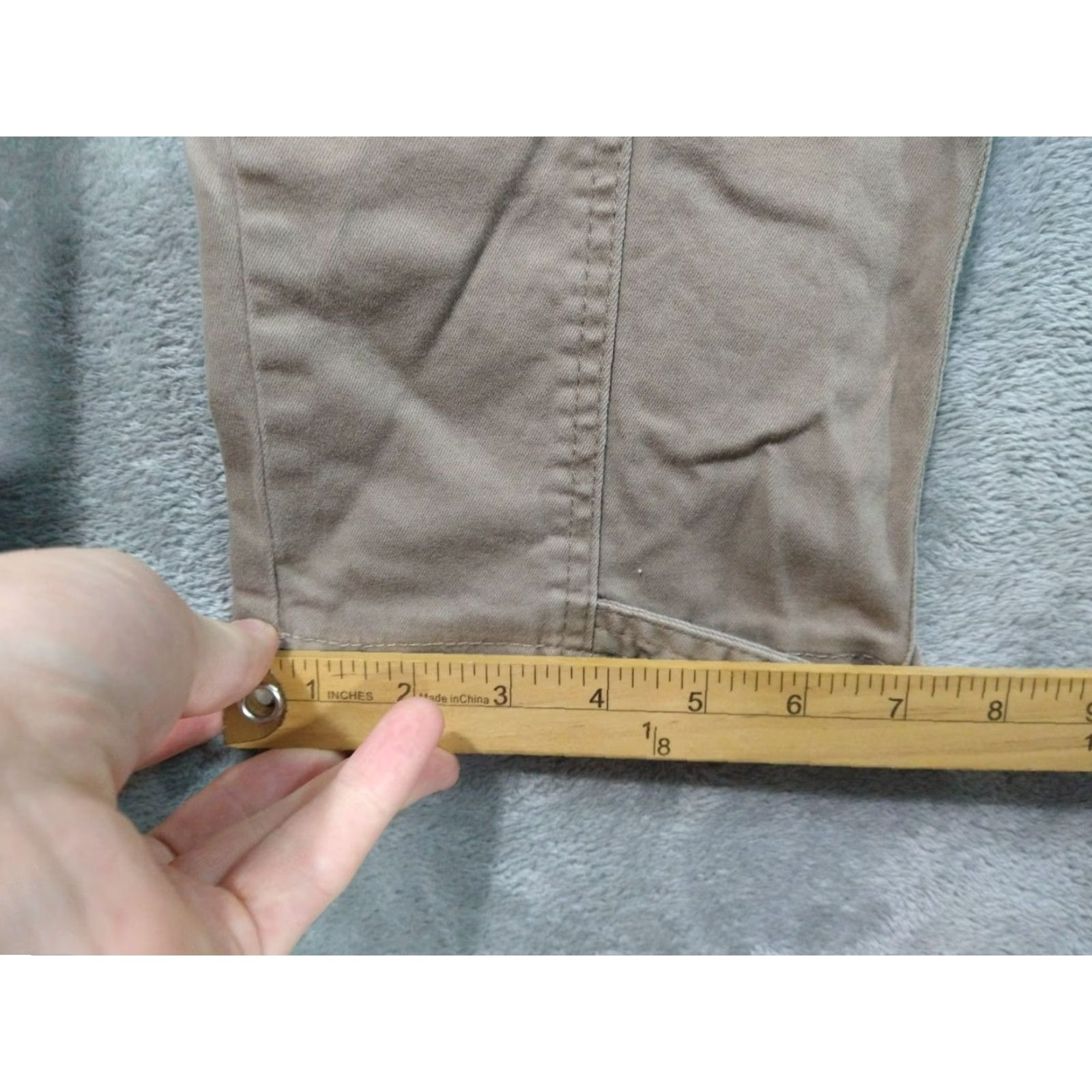 Vintage Democracy Pants Womens 8 Beige Chino Casual Travel Tapered Leg Pockets Stretch Mid Rise Size 30" / US 8 / IT 44 - 6 Thumbnail