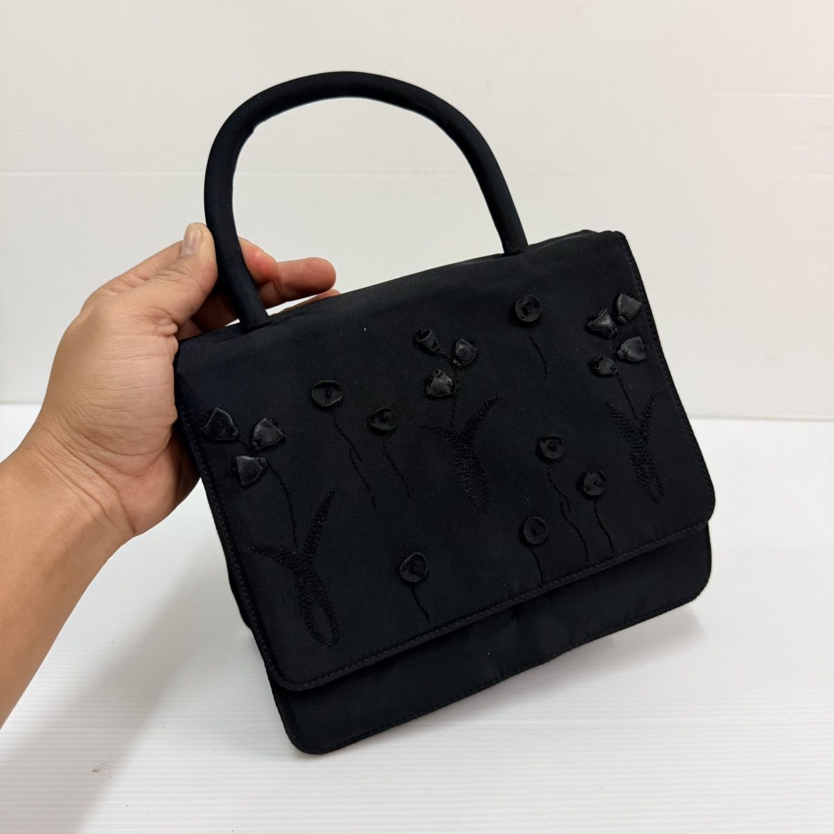 Prada Prada Nylon Black Top Handle Dinner Bag Size ONE SIZE - 6 Thumbnail