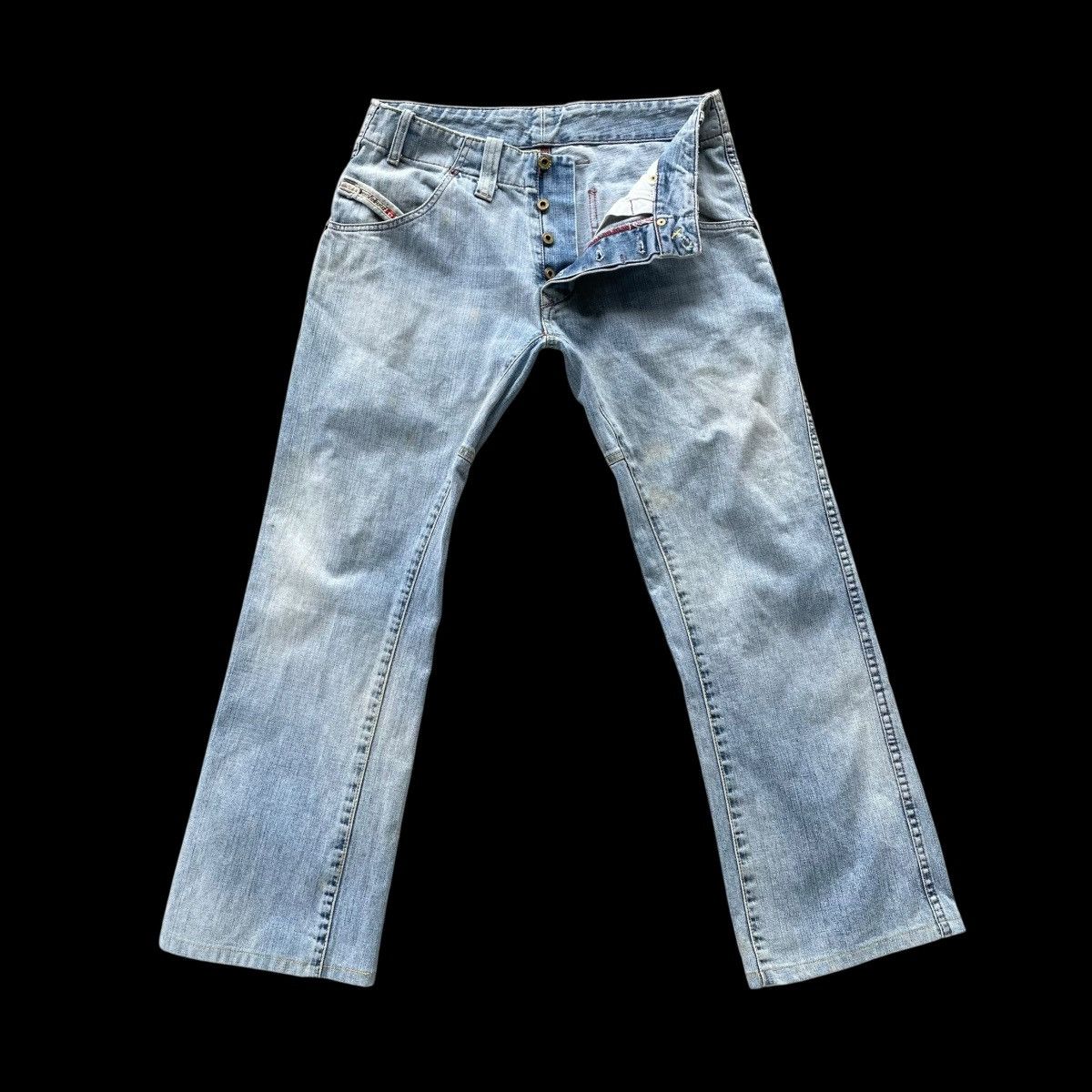 Diesel DIESEL INDUSTRY FLARE SPIRAL CUT FLY BUTTON DENIM PANTS Size US 30 / EU 46 - 1 Thumbnail