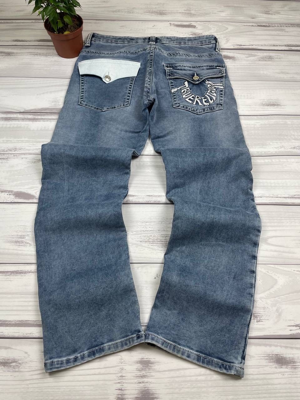 True Religion Y2K Grey Blue Distressed Jeans True Religion Aesthetic Size US 36 / EU 52 - 5 Thumbnail