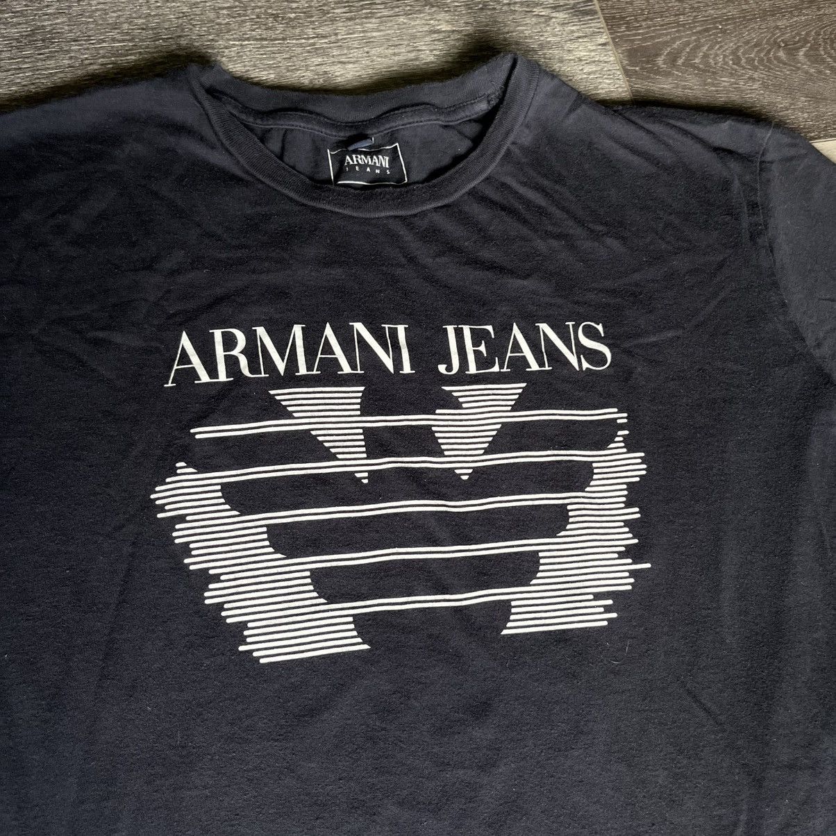 Armani × Designer ARMANI Armani Jeans Eagle Navy White Graphic 