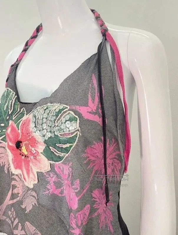 Miss Sixty Miss Sixty Vintage Beaded Halter Backless Vest. Size M / US 6-8 / IT 42-44 - 5 Thumbnail