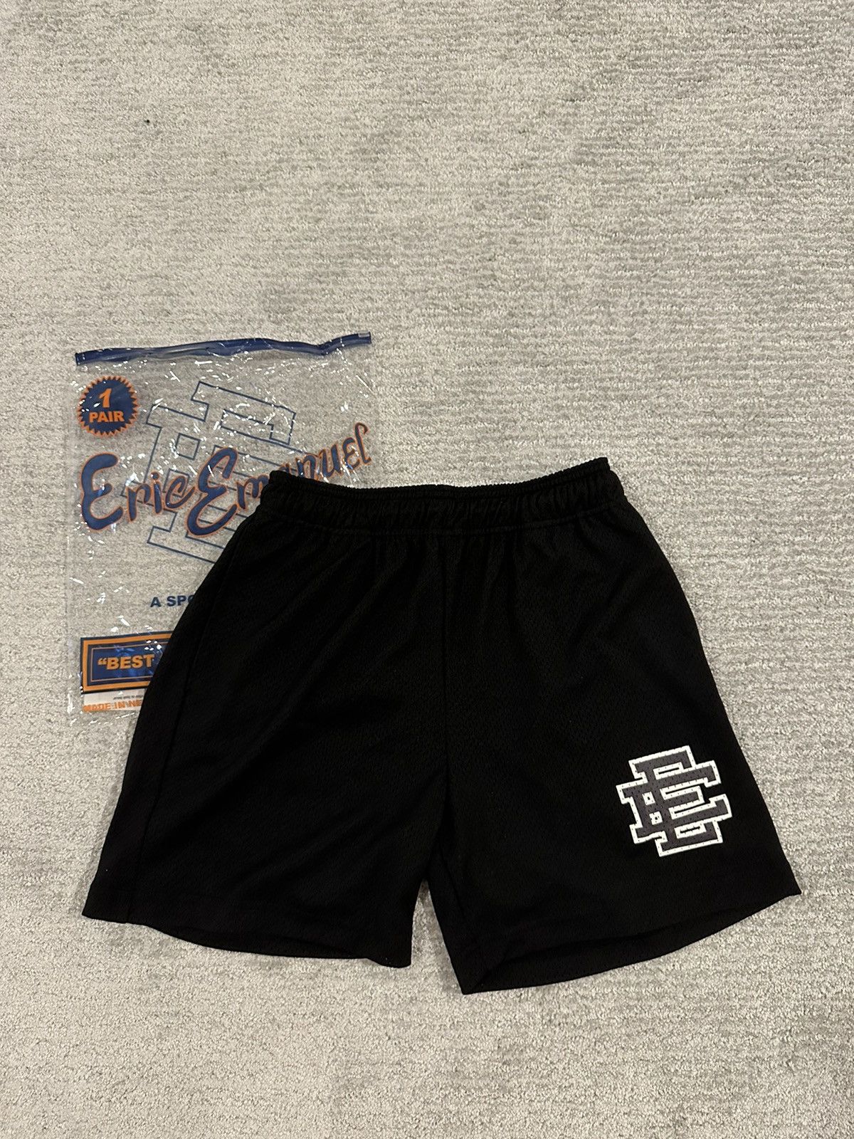 Eric Emanuel Eric Emmanuel Blank Black Mesh Shorts | Grailed