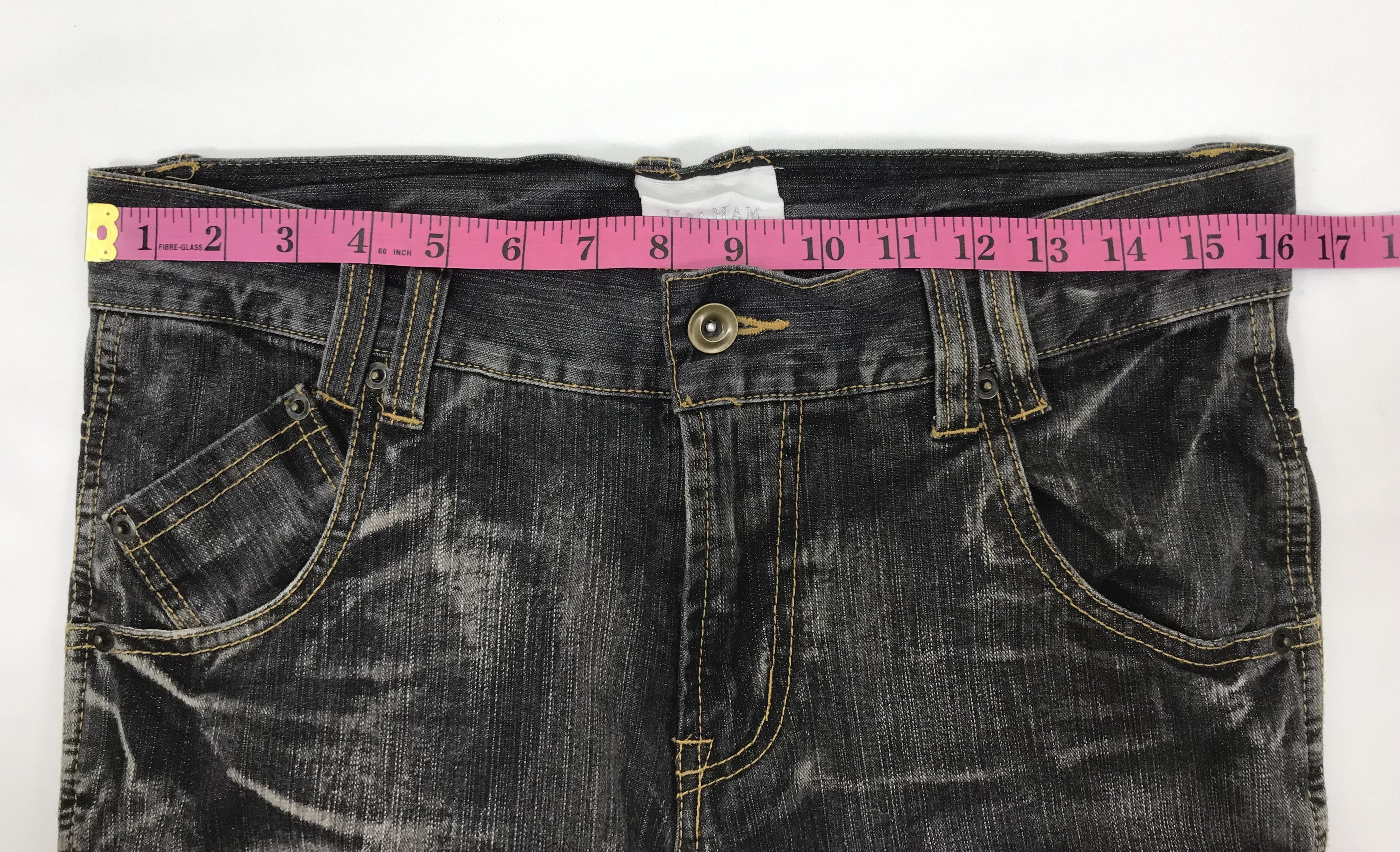 Japanese Brand Japanese Halham Punk Style Faded Black Wrinkle Leg Jeans Size US 32 / EU 48 - 13 Thumbnail