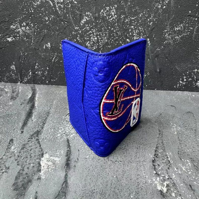 Louis Vuitton Louis Vuitton Blue NBA Louis Vuitton Leather Wallet-2506 Size ONE SIZE - 3 Thumbnail