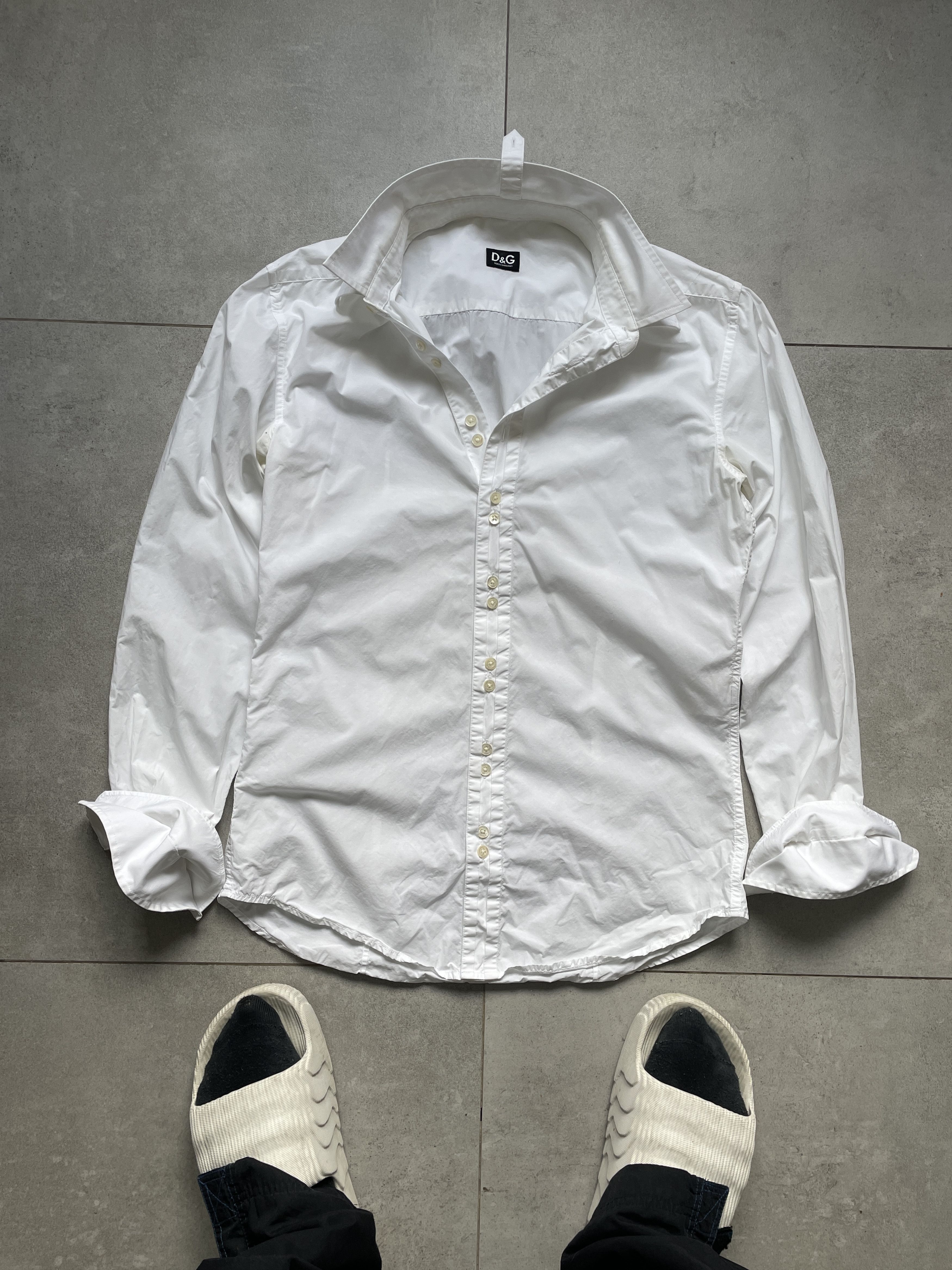 Dolce & Gabbana Y2K WHITE DOUBLE BUTTON COLLAR CUFFS RUNAWAY D&G SHIRT Size US M / EU 48-50 / 2 - 1 Thumbnail