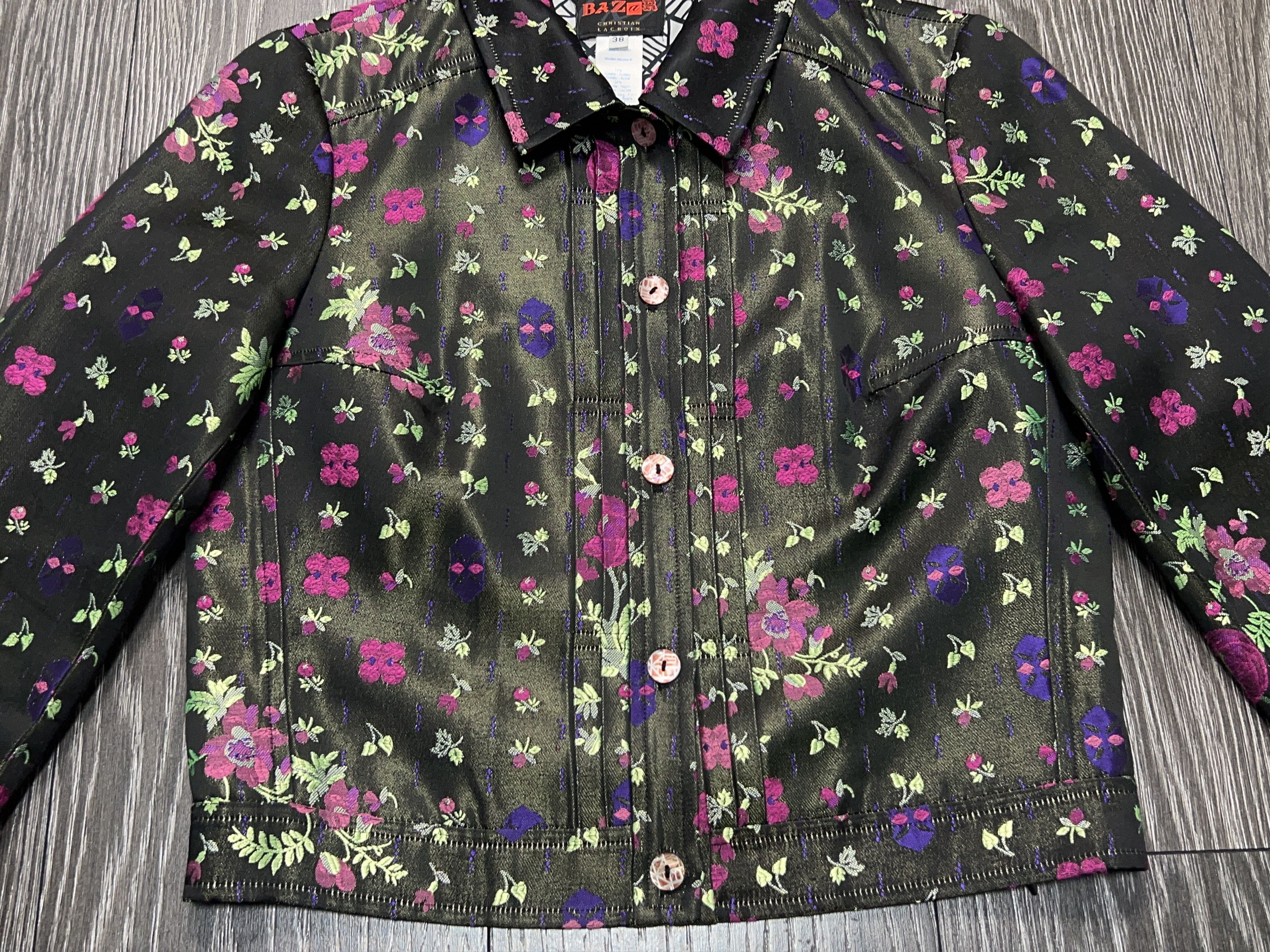 Christian Lacroix Bazar Christian Lacroix Floral Blazer Jacket Button France Size XS / US 0-2 / IT 36-38 - 2 Thumbnail