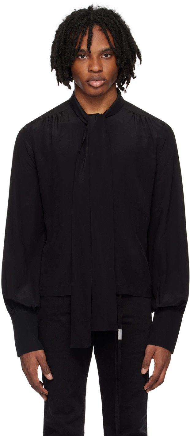Enfants Riches Deprimes ERD FW24 Black Pussy Bow Shirt Silk XL Size US XL / EU 56 / 4 - 10 Thumbnail