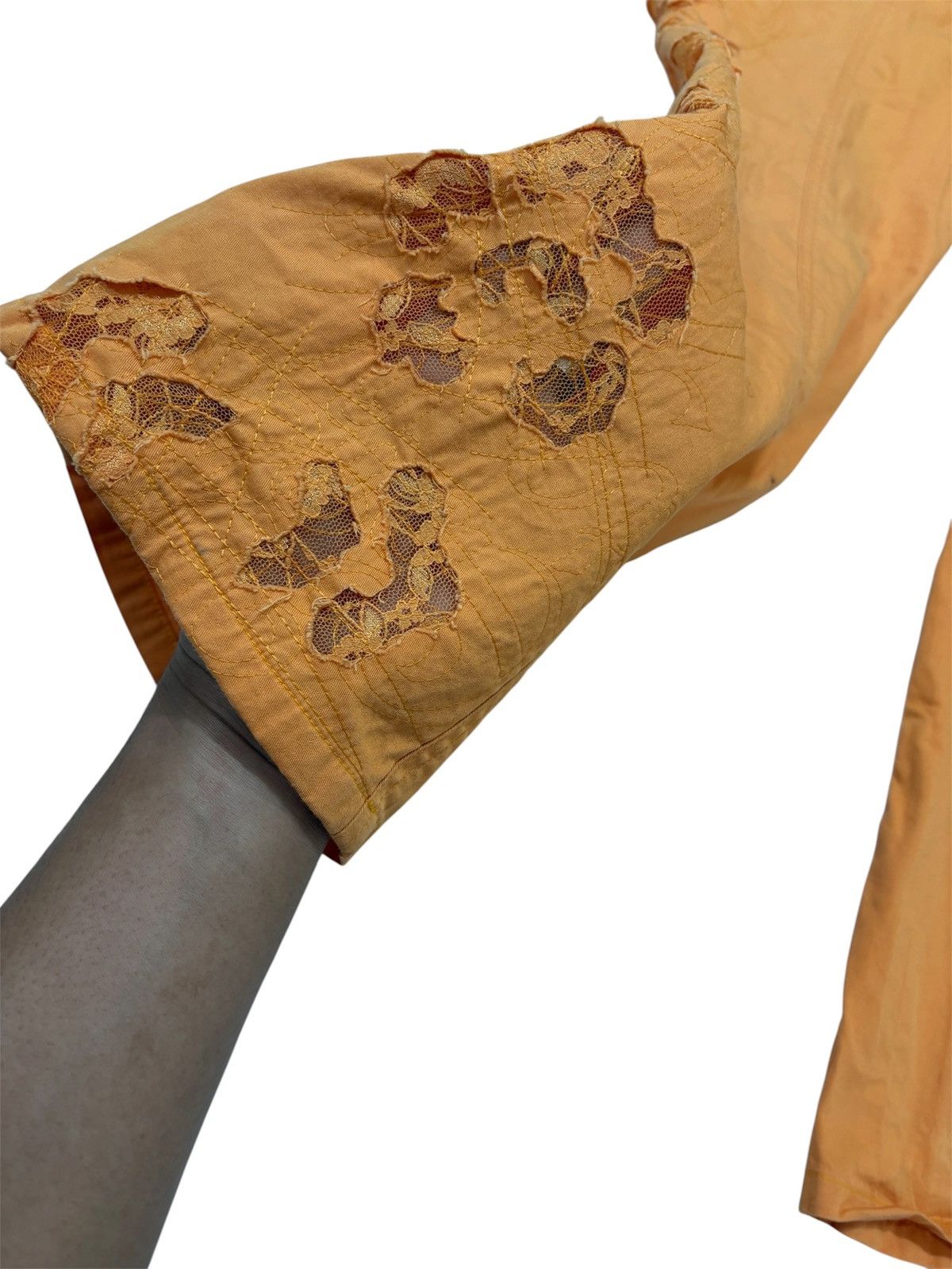 Issey Miyake 🔥 Issey Miyake Floral Distressed Embroidery Wide Leg Pants Size 27" / US 4 / IT 40 - 5 Thumbnail