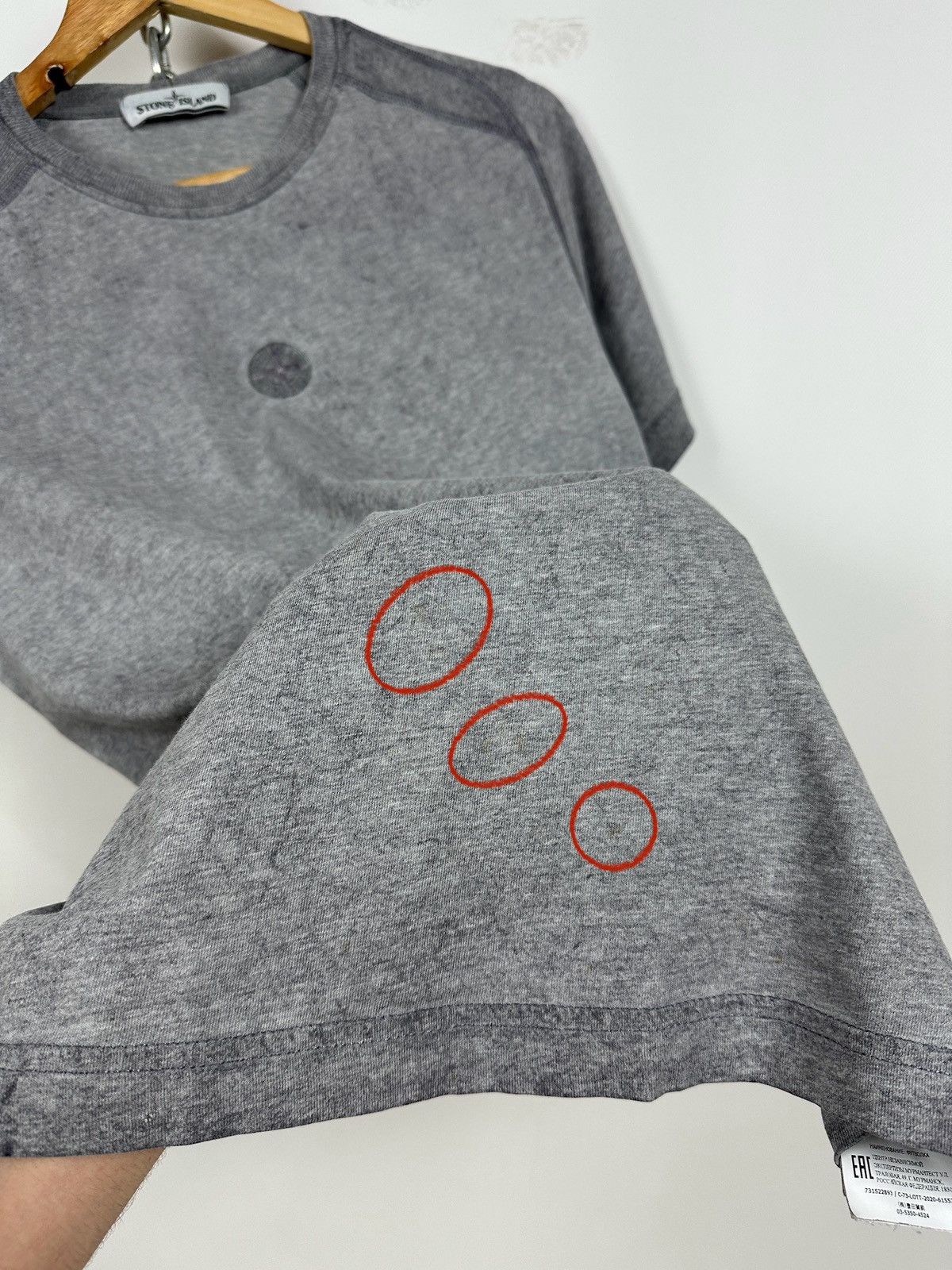 Stone Island Stone Island Dust Treatment Washed Gray T-Shirt Size US S / EU 44-46 / 1 - 14 Thumbnail