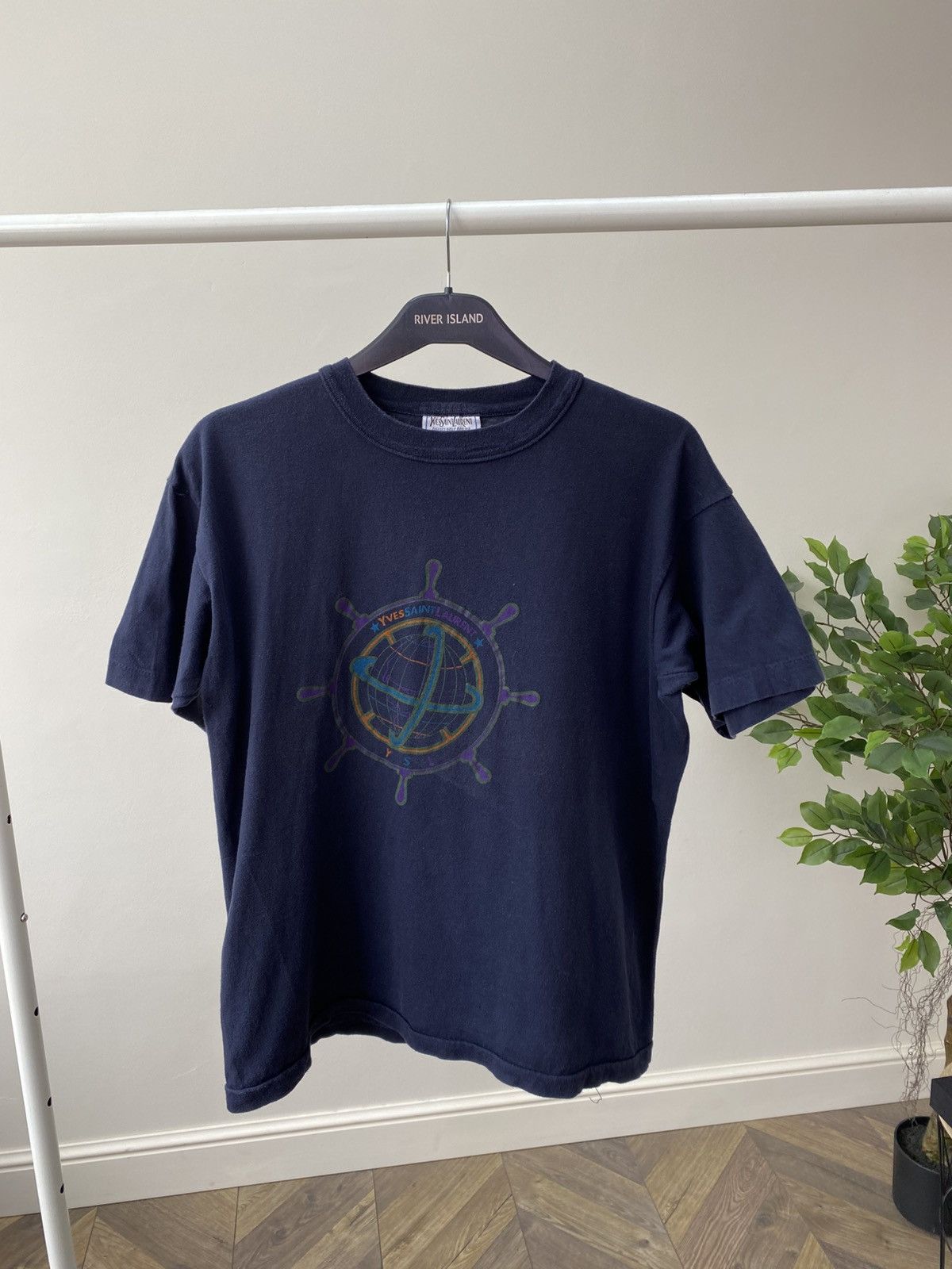 Designer × Vintage × Yves Saint Laurent Vintage Yves Saint Laurent Logo Print 90s T-Shirt Size US M / EU 48-50 / 2 - 3 Thumbnail
