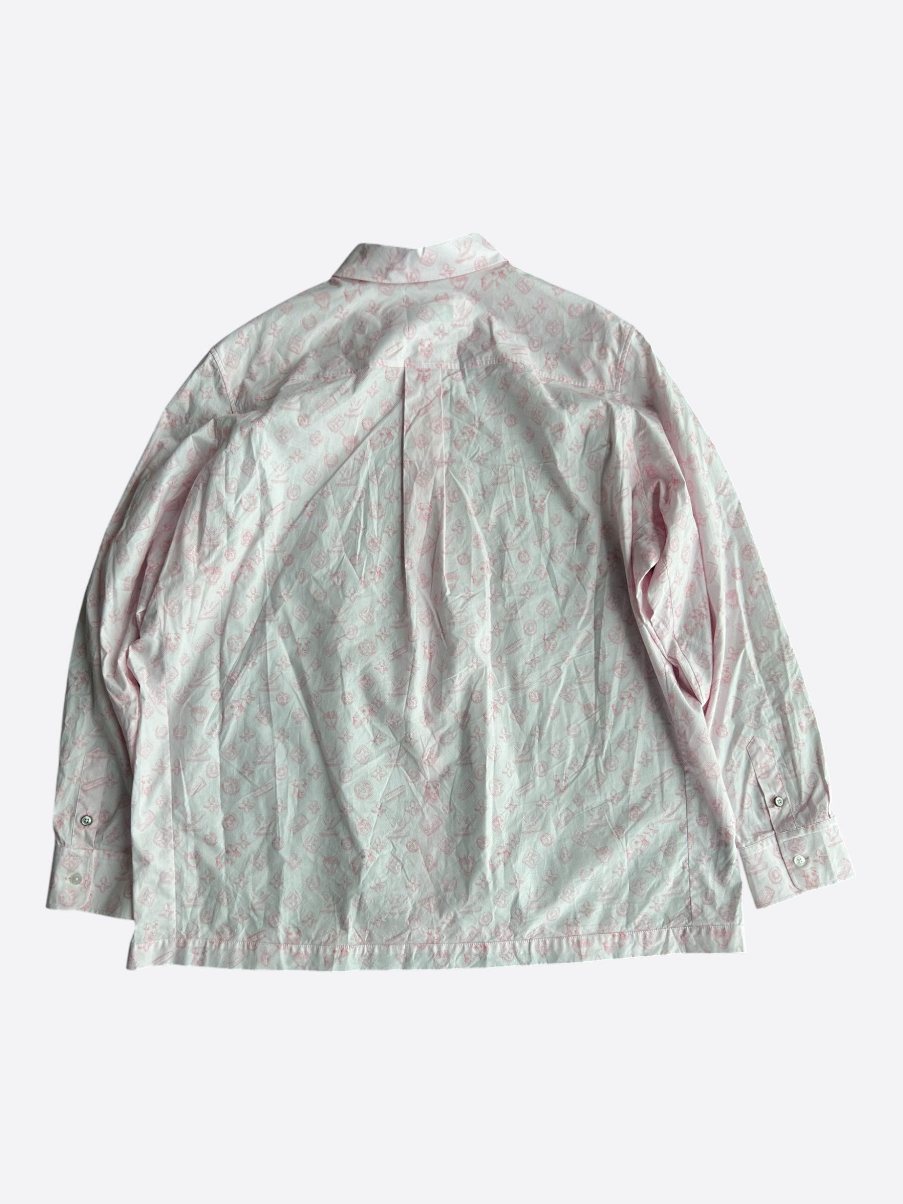 Louis Vuitton Louis Vuitton Tyler The Creator Pink Monogram Shirt Size US XXL / EU 58 / 5 - 2 Thumbnail