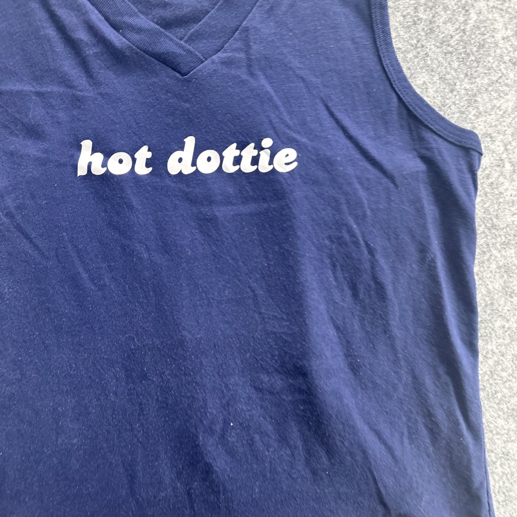 Vintage VINTAGE Majestic Shirt Mens L Navy Blue Hot Dottie Tank Top Sleeveless USA 90s Size US L / EU 52-54 / 3 - 4 Thumbnail
