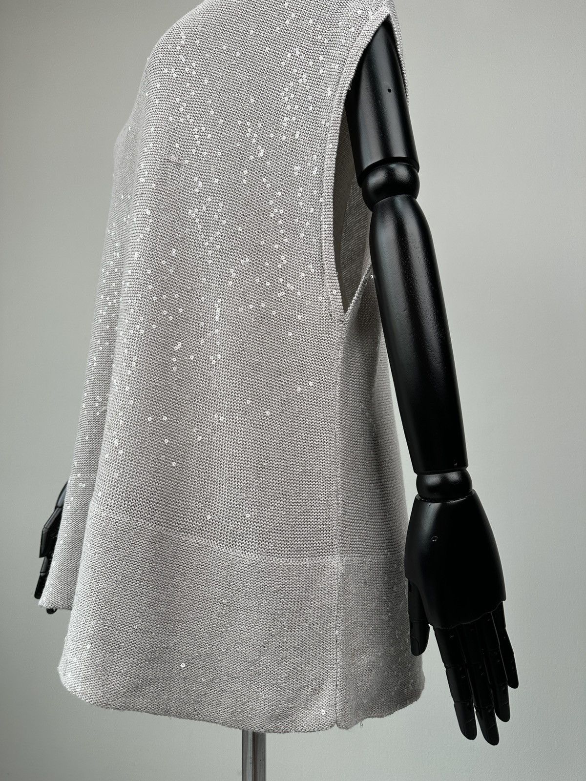 Brunello Cucinelli BRUNELLO CUCINELLI Linen Silk Sequins Sleeveless Sweater Size M / US 6-8 / IT 42-44 - 10 Thumbnail