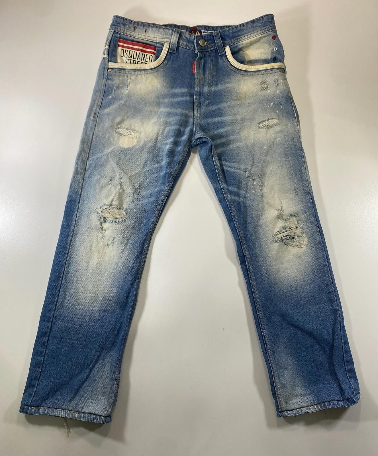 Dsquared2 DSquared2 Distressed Blue Denim Jeans 32 Size US 32 / EU 48 - 1 Thumbnail