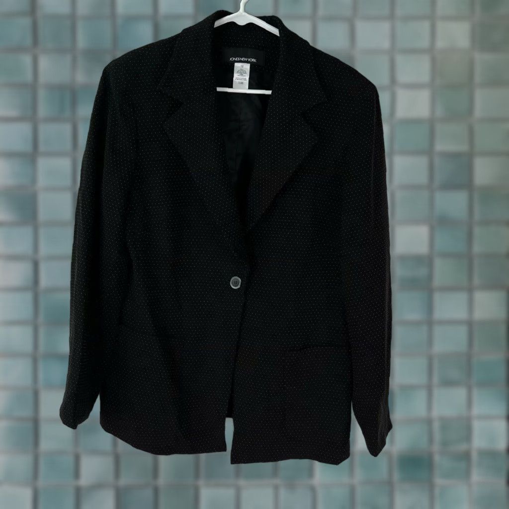 Jones New York Jones New York Womens Blazer Black Dot Print Formal Size 12 Size XL / US 12-14 / IT 48-50 - 1 Thumbnail