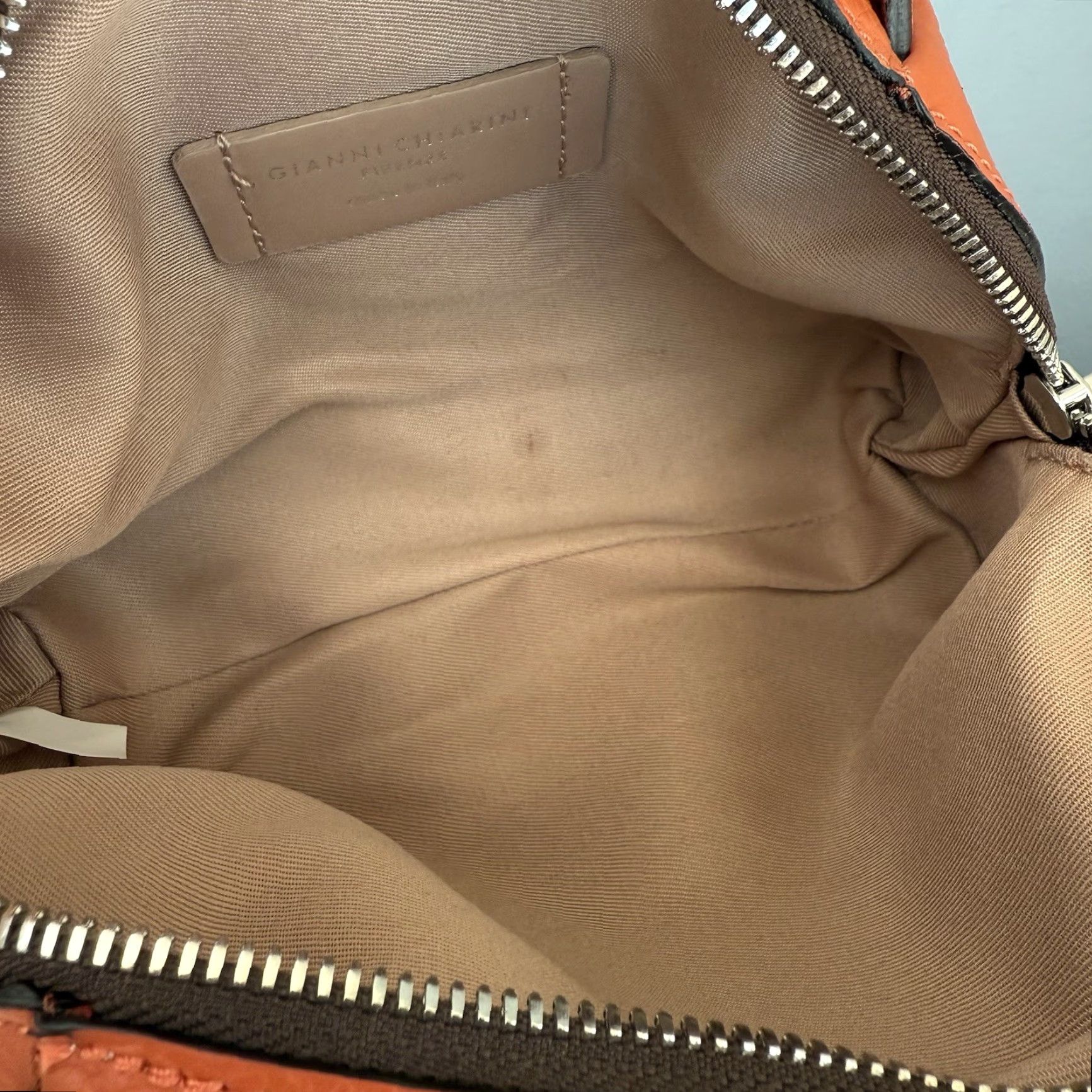 Gianni Chiarini Gianni Chiarini Leather Alifa 2-Way Tote Bag Small Crossbody Purse Bag Orange Women Bag Orange 2-way Shoulder Bag Womens Size ONE SIZE - 7 Thumbnail
