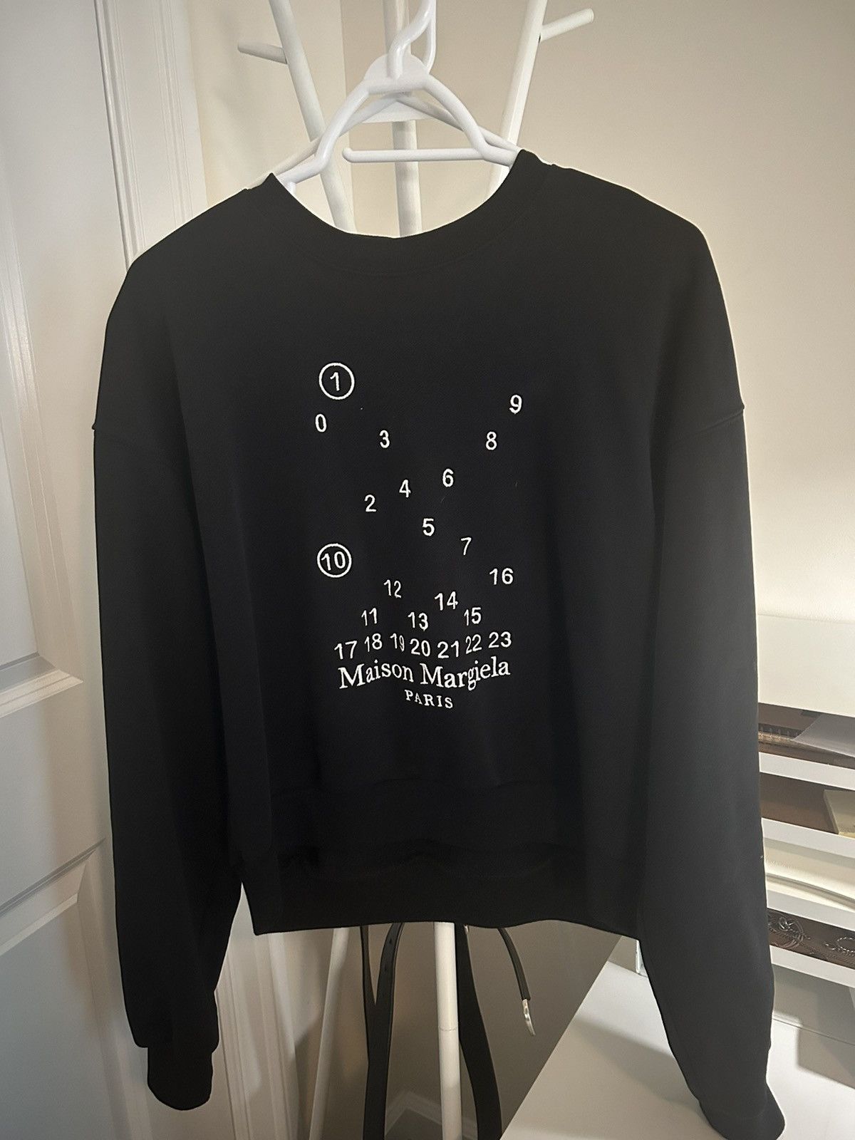 image of Maison Margiela Black Embroidered Sweatshirt, Men's (Size XS)