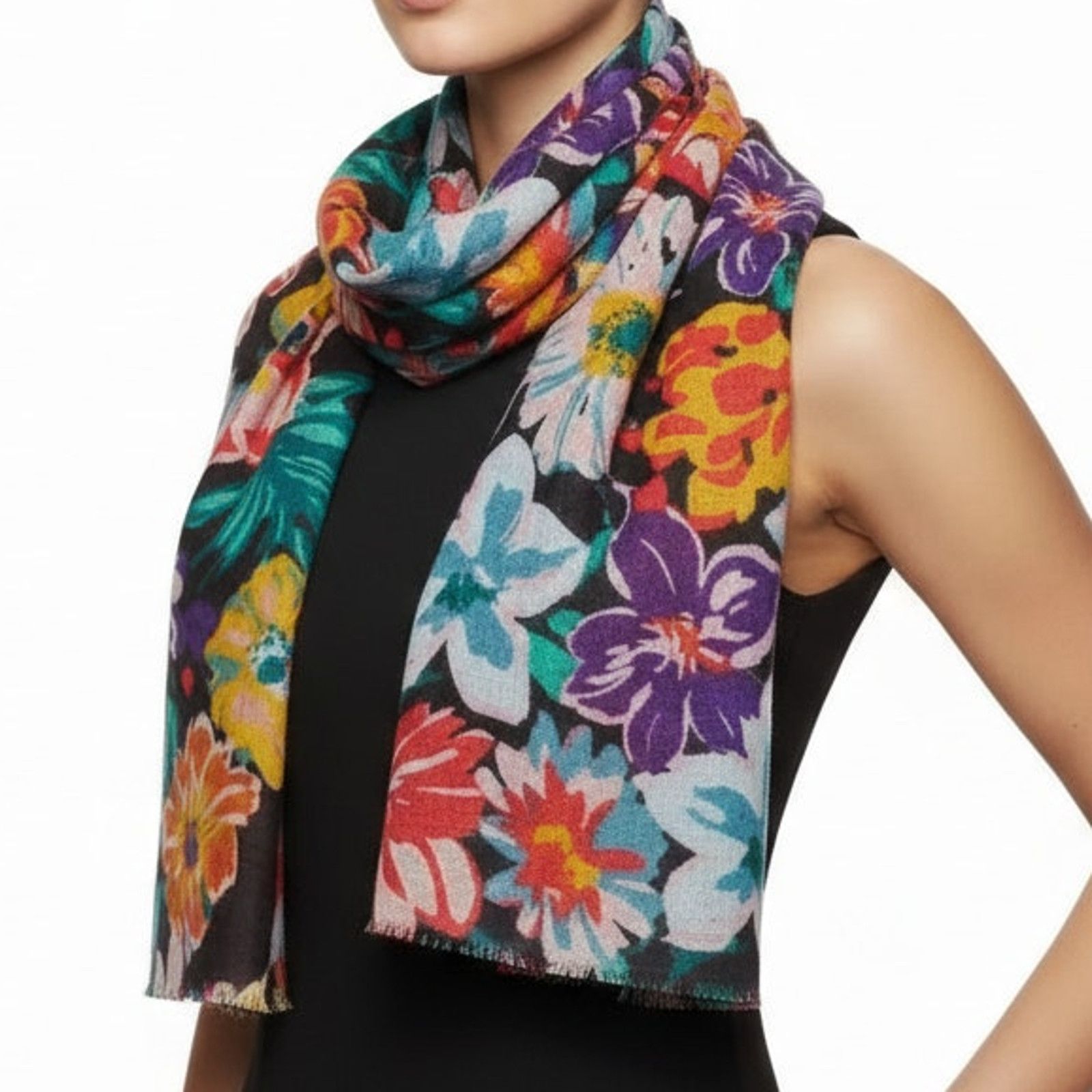 Vera Bradley Lot 3 Vera Bradley Floral Rayon Soft Fringe Scarf, 30"x 72" Size ONE SIZE - 6 Thumbnail