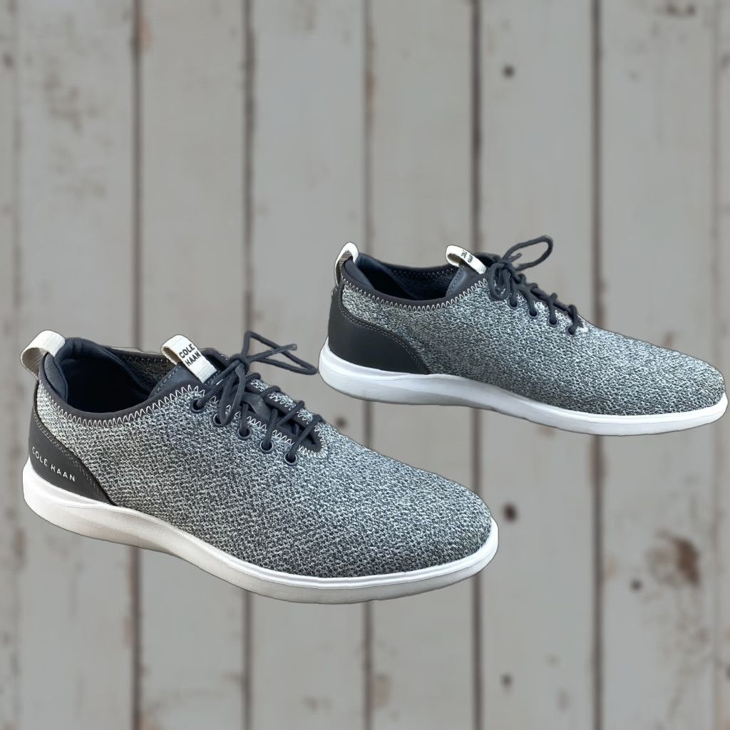 Cole Haan Men Cole Haan GrandPlus Essex Distance Knit Oxford Nimbus Cloud Gray C30821 8.5 Size US 9 / EU 42 - 1 Thumbnail