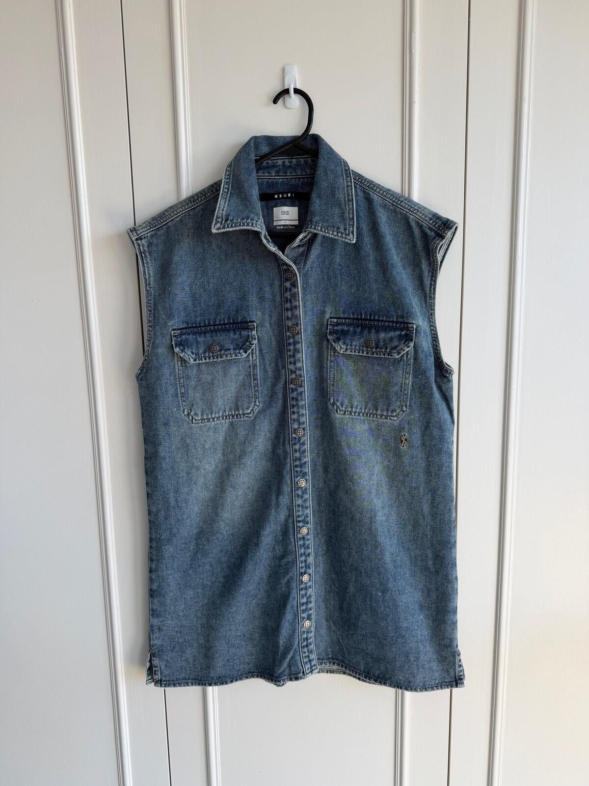 Ksubi new Ksubi womens sleeveless denim shirt dress blue small s 8 Size S / US 4 / IT 40 - 1 Thumbnail
