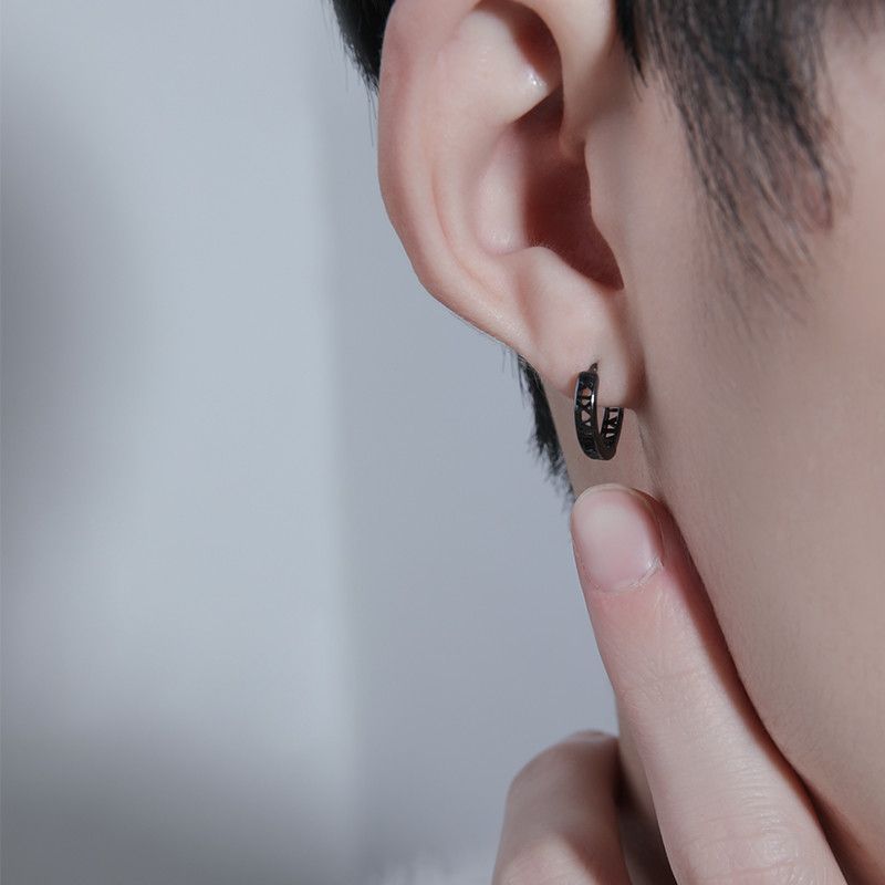 Jewelry × Sterling Silver One pairs Retro Earrings Gothic Punk Chrome Jewelry Spike Size ONE SIZE - 4 Thumbnail
