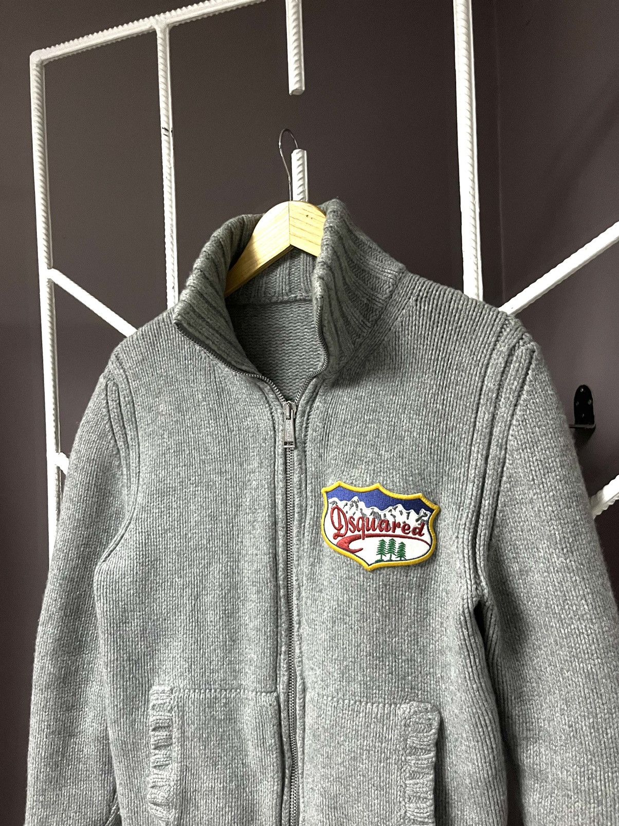 Designer × Dsquared2 × Vintage RARE Vintage Cashmere Dsquared Lampo Zip Knitted Sweater Size US M / EU 48-50 / 2 - 2 Thumbnail