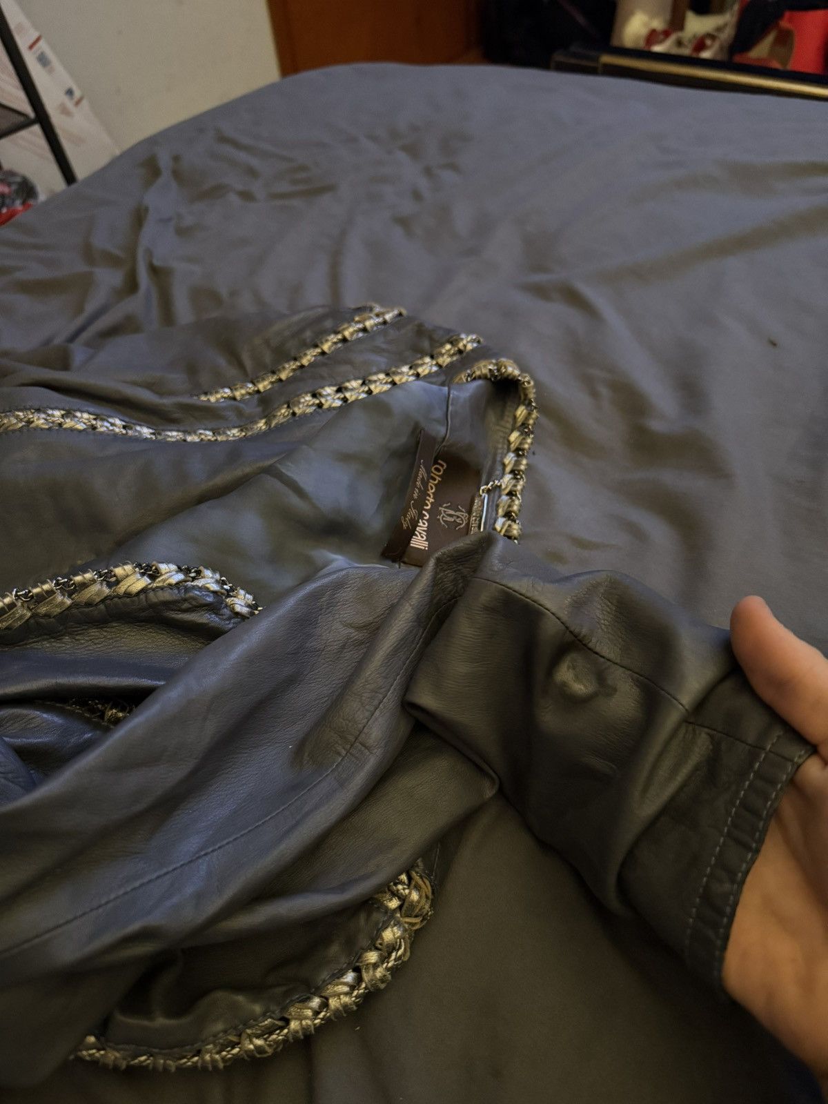 Roberto Cavalli Roberto Cavalli Jacket Leather Women Blue Size 46 Size L / US 10 / IT 46 - 23 Thumbnail