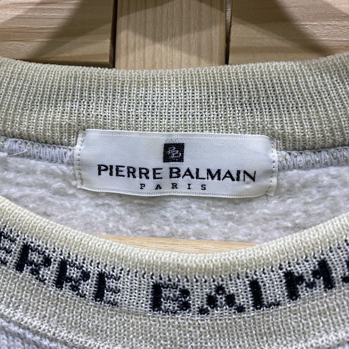 Pierre Balmain Vintage Pierre Balmain Paris Big Logo Sweatshirt Grey Size US M / EU 48-50 / 2 - 9 Thumbnail