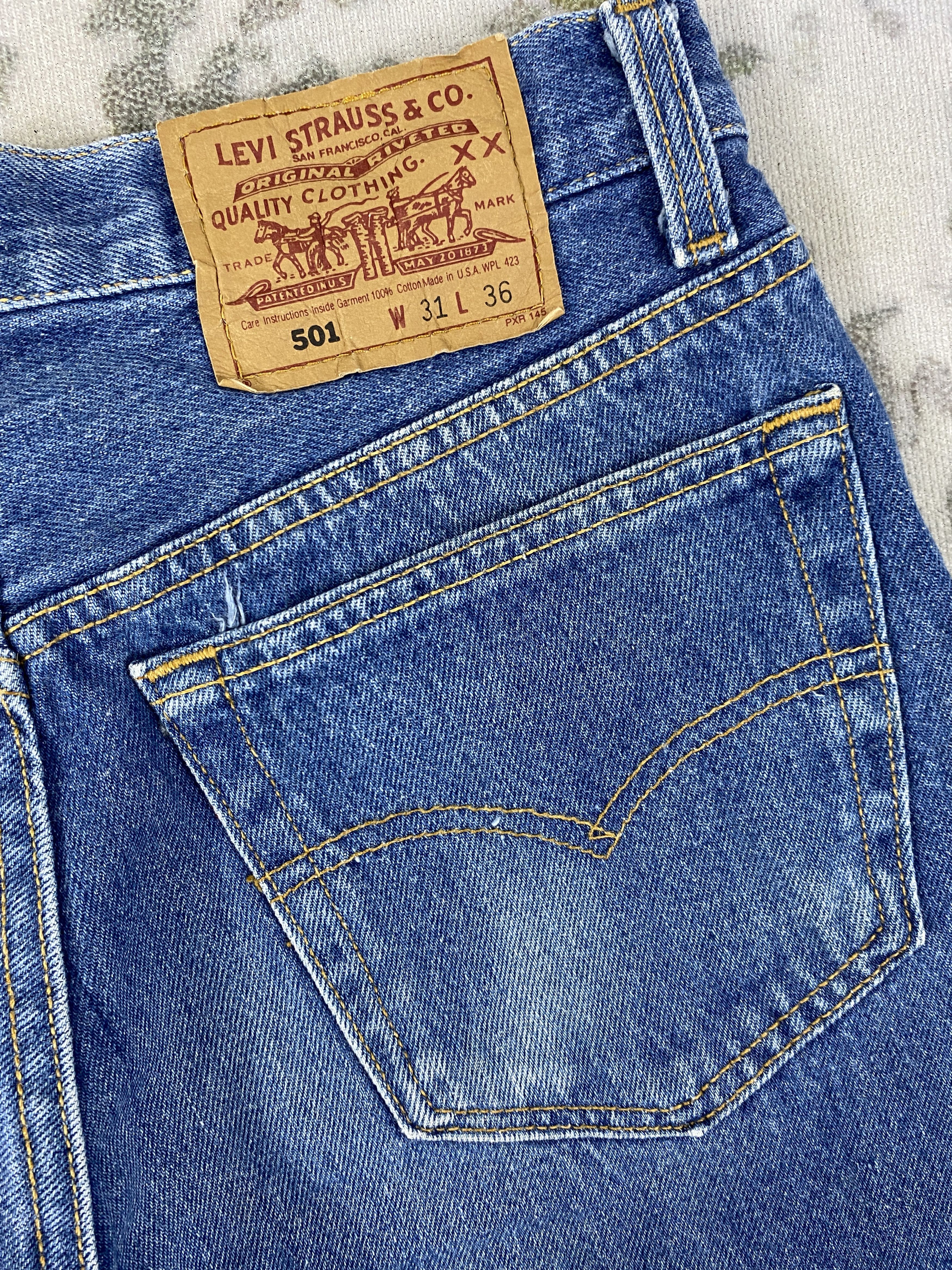 Levi's Blue Vintage Levi's 501 USA Jeans 30x29.5 - JN3598 Size US 30 / EU 46 - 9 Thumbnail