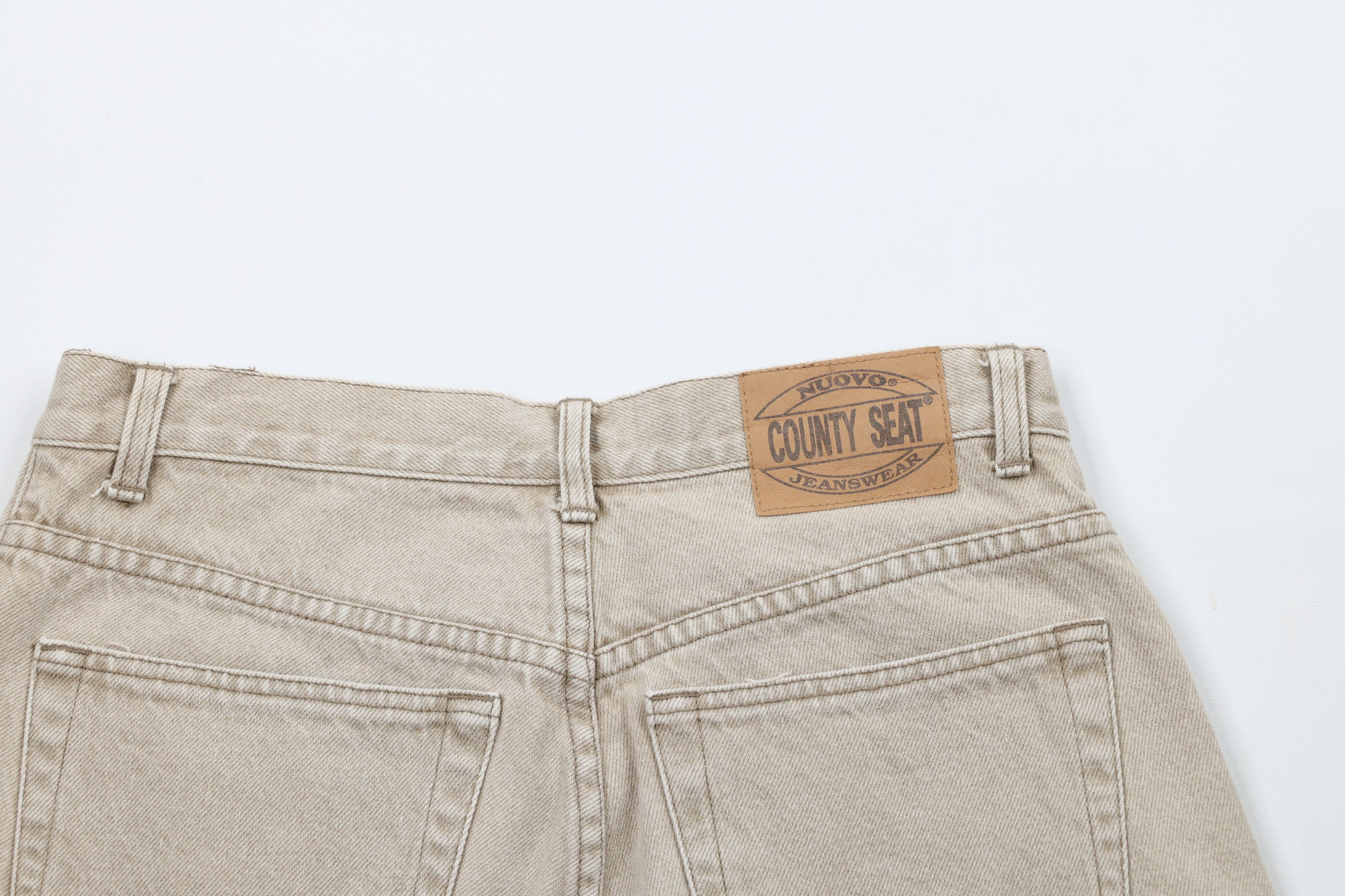 Vintage Vintage 90s Streetwear Knee Denim Jean Shorts Jorts Beige Size US 31 - 9 Thumbnail