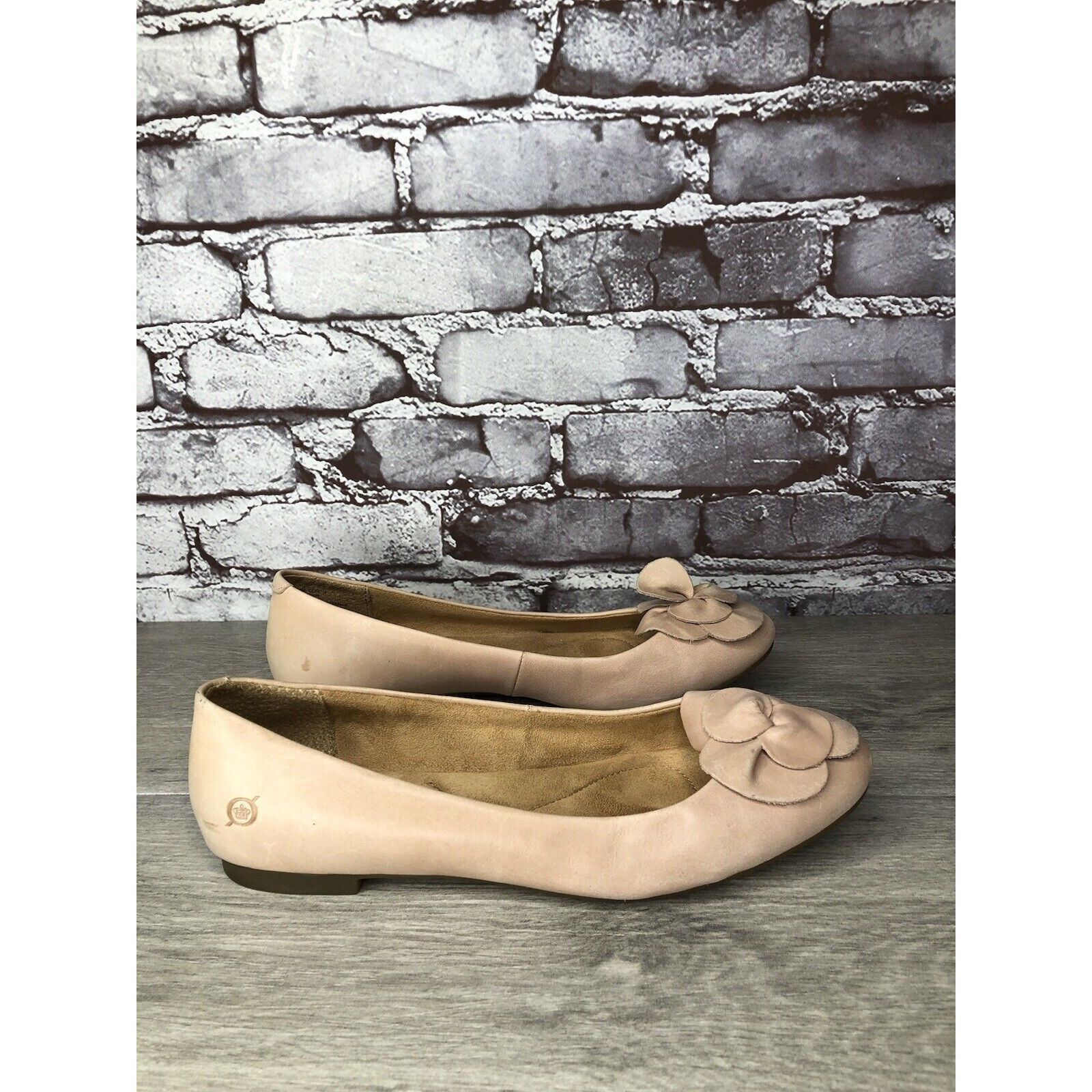 Born Born Annelie Pink Blush Leather Flower Bow Ballet Flats Wome Size US 10 / IT 40 - 3 Thumbnail