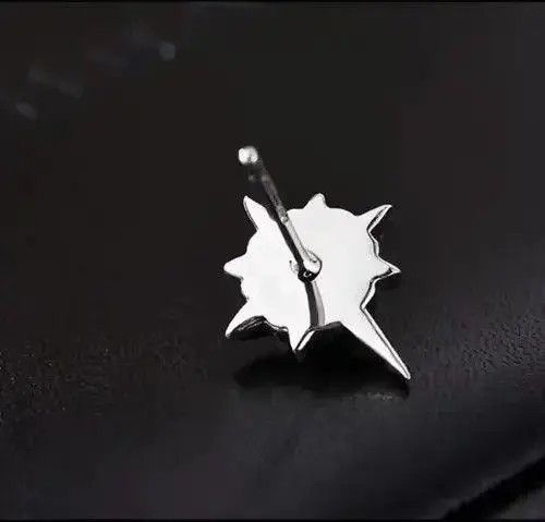 Jewelry Black Stone Earrings Gothic Punk Chrome Jewelry Star Spike Size ONE SIZE - 4 Thumbnail