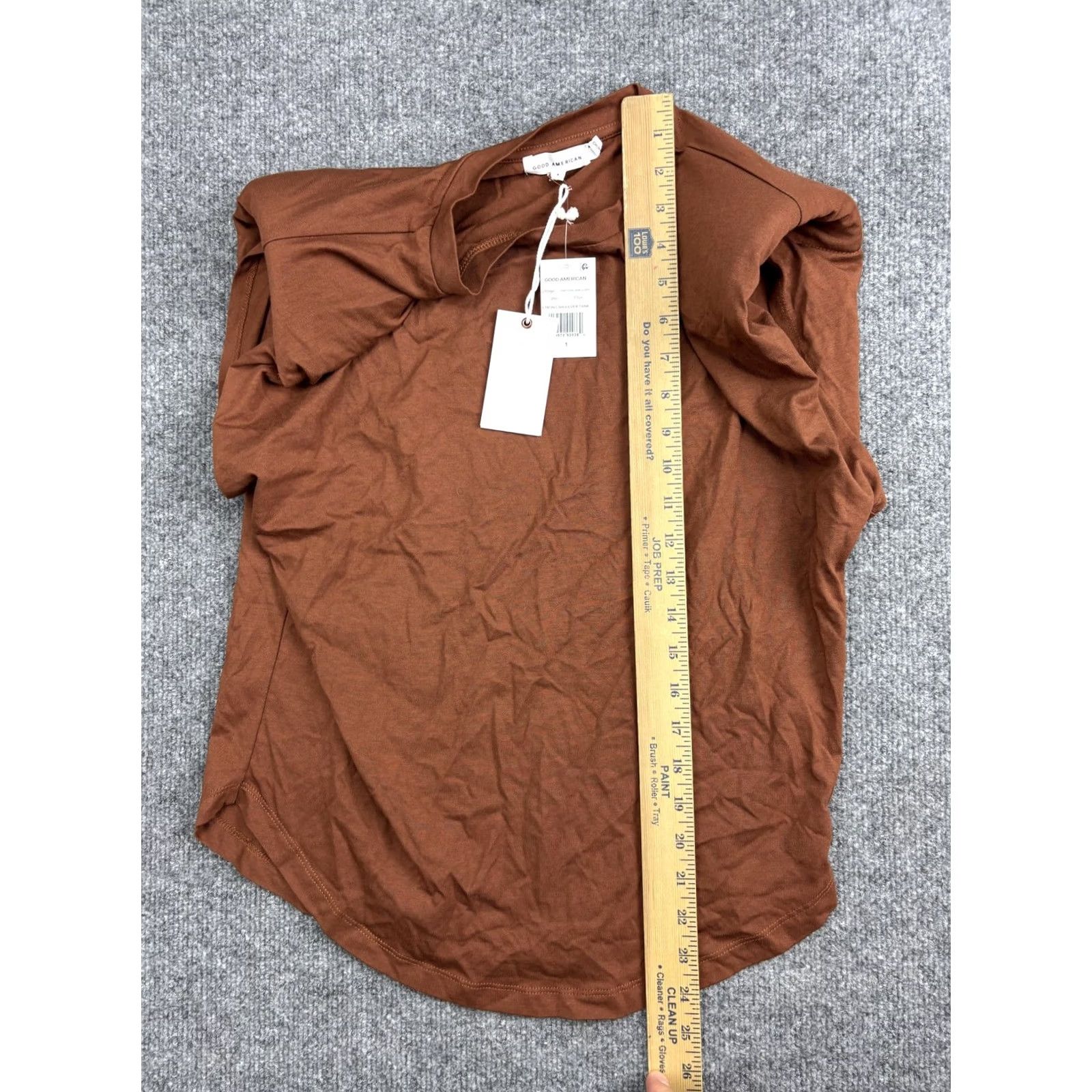 Good American Good American Tank Womens Brown Strong Shoulder Tortoise Shell Knit Jersey Crew Neck Sleeveless Size XS / US 0-2 / IT 36-38 - 4 Thumbnail