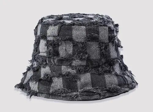 VIBE Checkerboard Plaid Distressed Bucket Hat Size ONE SIZE - 7 Thumbnail