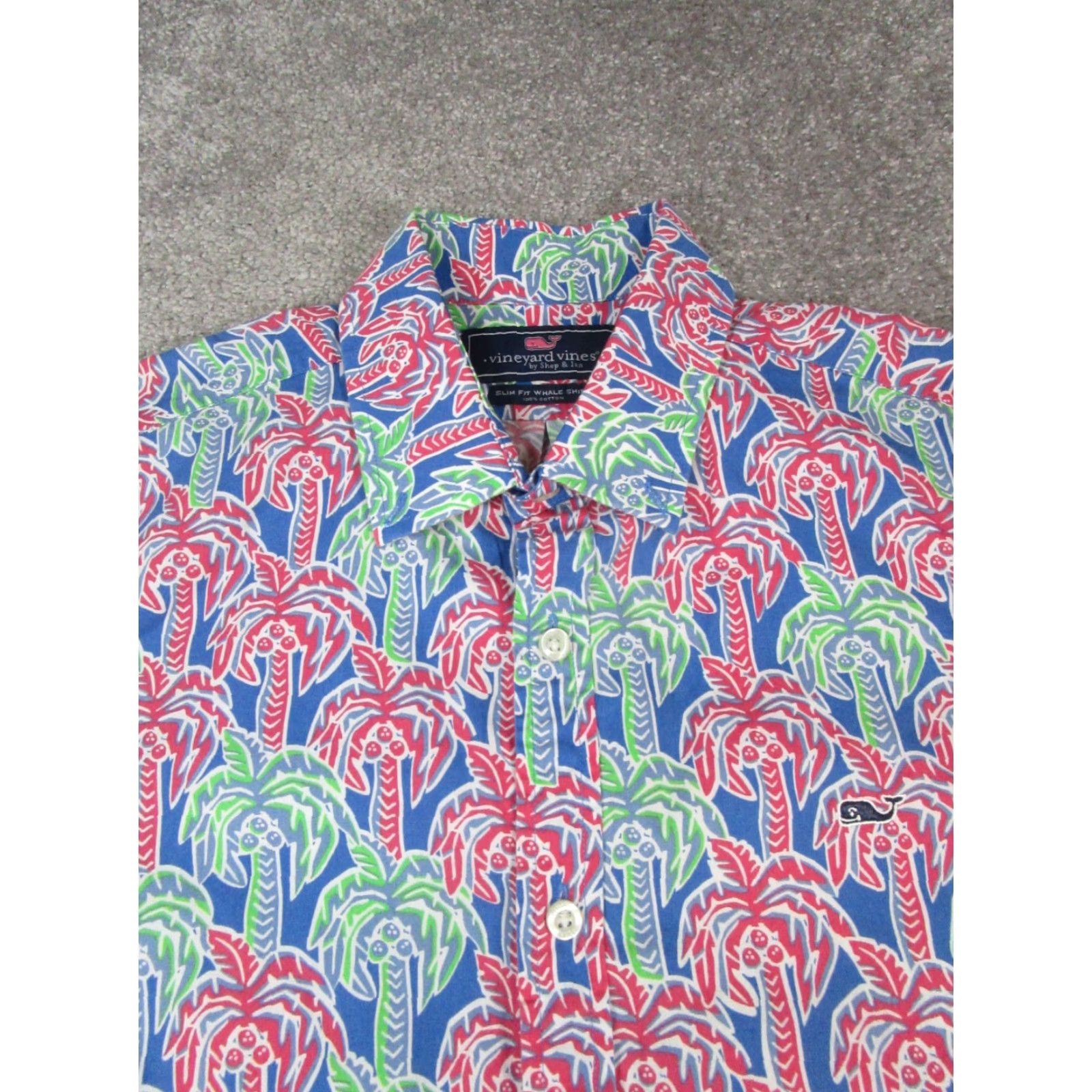 Vineyard Vines VINEYARD VINES Whale Shirt Mens Small Blue Red Green Cotton Button Up Shirt Size US S / EU 44-46 / 1 - 2 Thumbnail