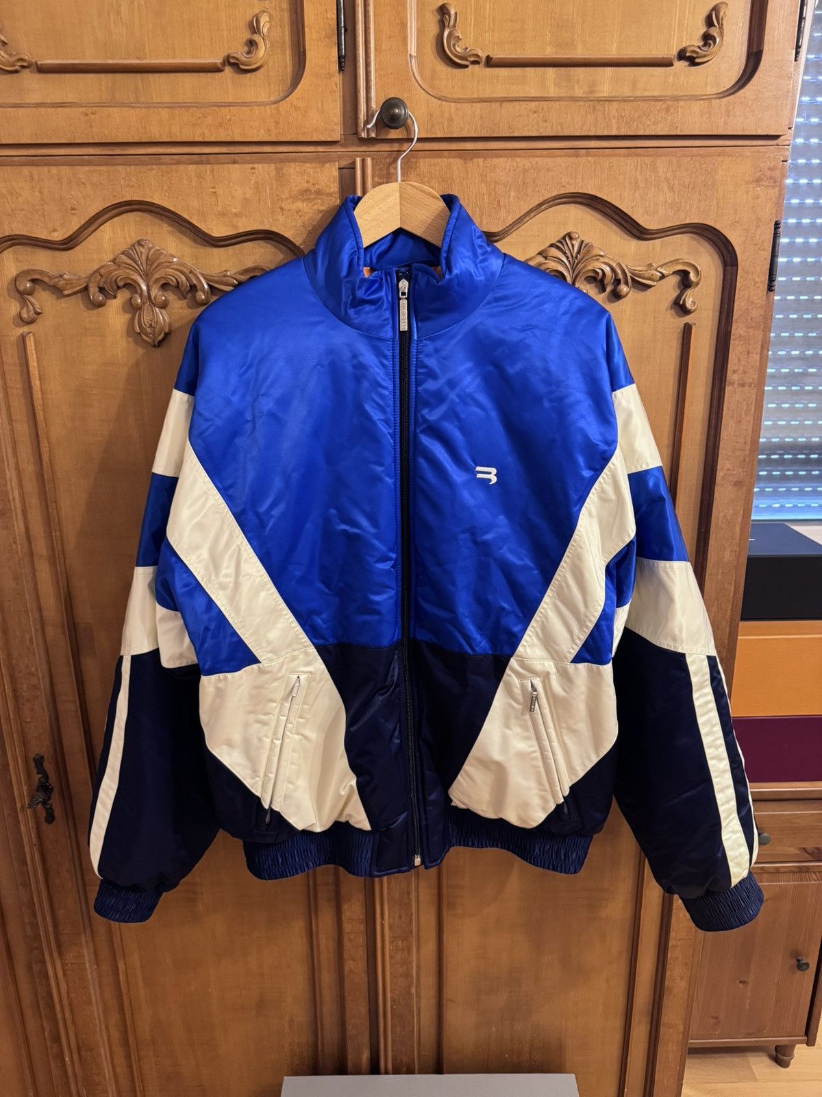 Balenciaga Balenciaga Padded Tracksuit Bomber Jacket Blue White Size US S / EU 44-46 / 1 - 2 Thumbnail