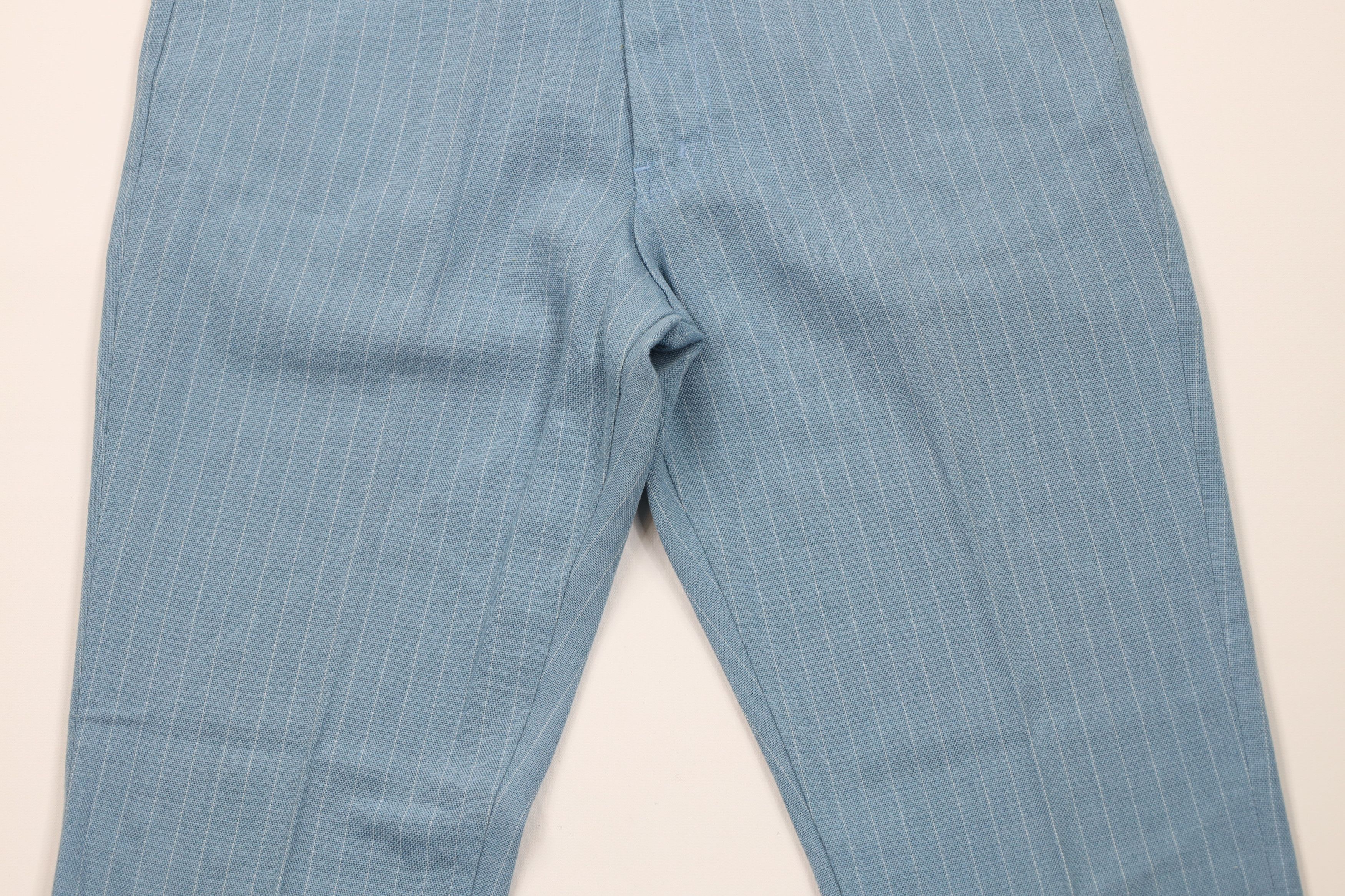 Vintage Vintage 70s Streetwear Pinstriped Chino Pants Blue USA Size US 30 / EU 46 - 3 Thumbnail