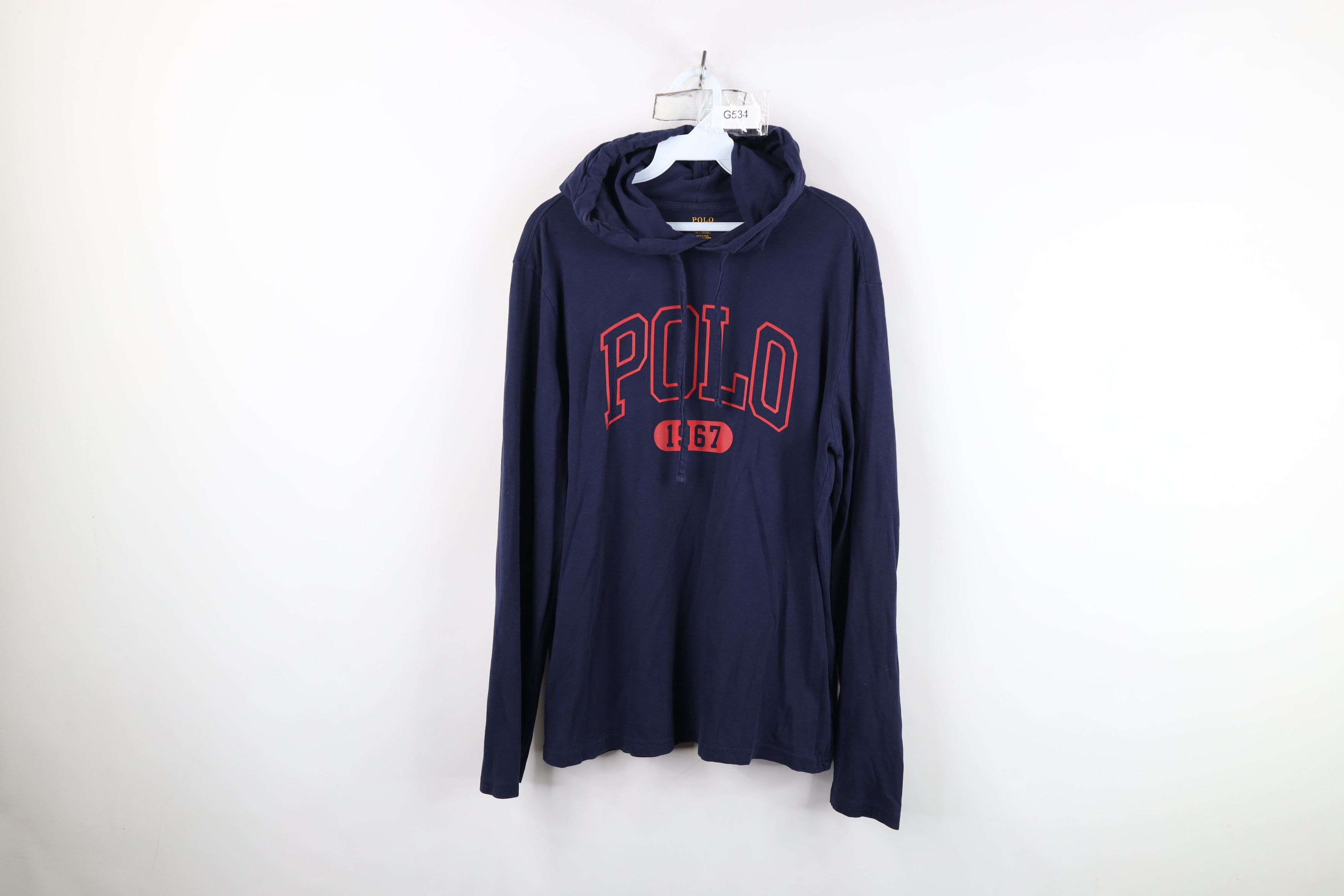 Ralph Lauren Vintage Ralph Lauren Block Letter Spell Out Hooded T-Shirt Size US M / EU 48-50 / 2 - 1 Thumbnail