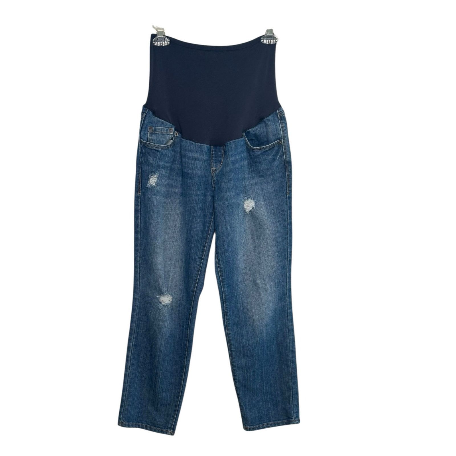 Old Navy Old Navy Maternity distressed pull on jeans size 8 Size 30" / US 8 / IT 44 - 1 Thumbnail