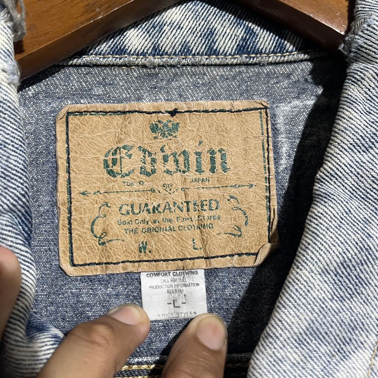 Edwin Vintage Early-90s Edwin Acid Wash Denim Trucker Jacket Japan Size US M / EU 48-50 / 2 - 11 Thumbnail