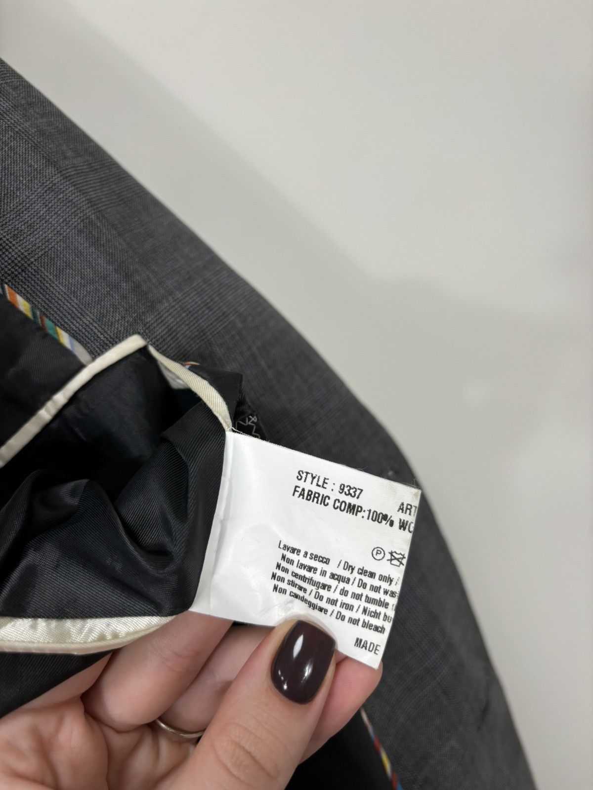 Paul Smith Paul Smith 2-Buttons Gray Formal Luxury Wool Blazer Jacket Size 42R - 13 Thumbnail