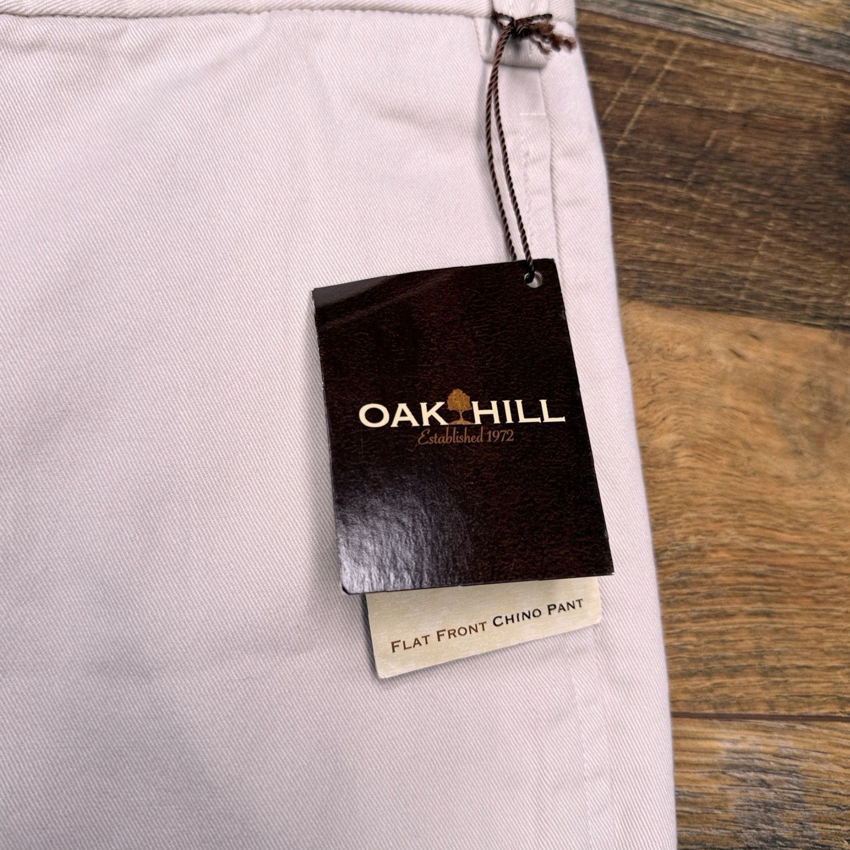 Vintage Oak Hill Chino Pants Mens 54x30 Khaki Brown Flat Front New 54 Brown Cotton Twill Workwear, Travel, Formal Slant Pocket Straight Leg Big & Tall Mens Size US 38 / EU 54 - 4 Thumbnail
