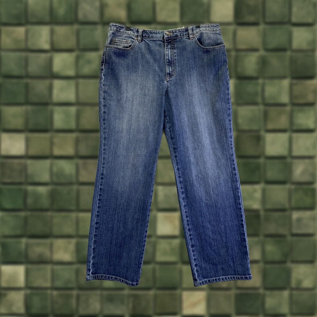 Talbots Talbots Petites Stretch Embroidered Denim Jeans Womens Size 12P Blue Cotton Blend Straight - Mens? Size 34" / US 12 / IT 48 - 1 Thumbnail