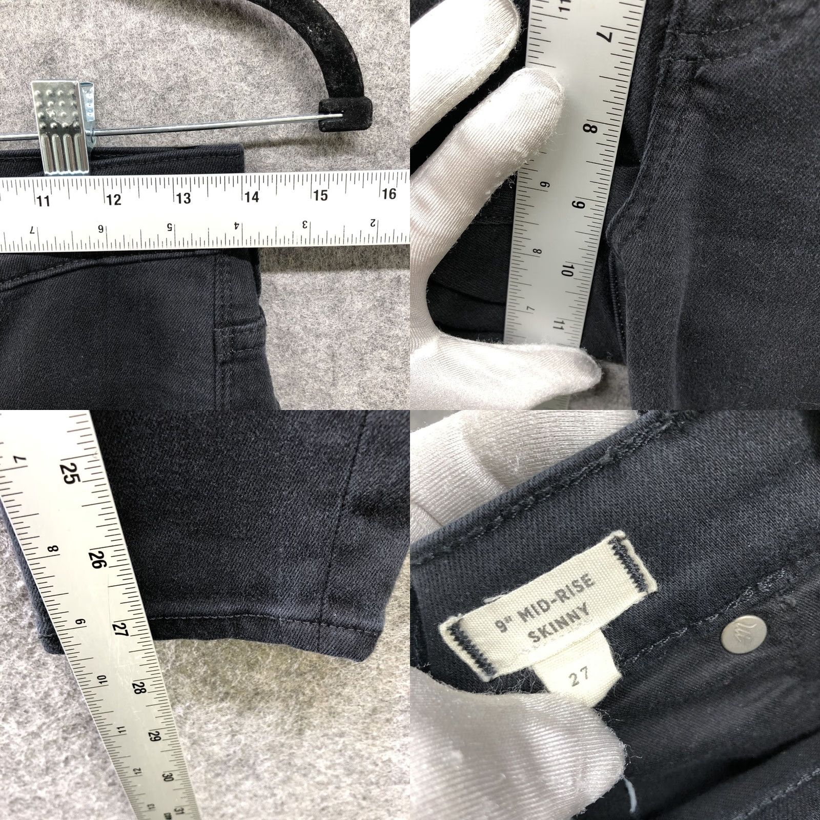 Madewell Madewell Jeans Womens 27 Black Skinny Stretch 9'' Mid Rise Denim 5-Pocket Day Size 27" / US 4 / IT 40 - 8 Thumbnail